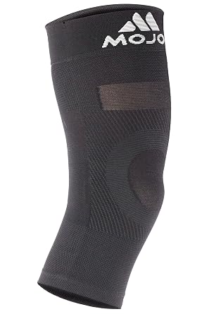 Mojo 20-30mmHg Compression Knee Sleeve for Men & Women, Knee & Joint Pain Relief, Black, Medium