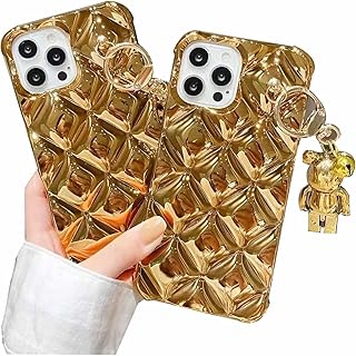 Next Store Compatible with iPhone 13 Case, Checkered Design with Cute Medallion, TPU with Electroplating, Perfect Protection Against Bumps and Scratches for Your Smartphone.