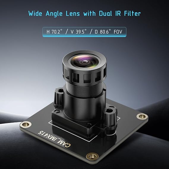 4K 8MP Camera Module for Raspberry Pi, Genuine STARVIS IMX415 Sensor 3864x2192@30FPS, IR Filter, MIPI CSI-2 for Pi 5/4B/3B+/Zero/CM4/CM5