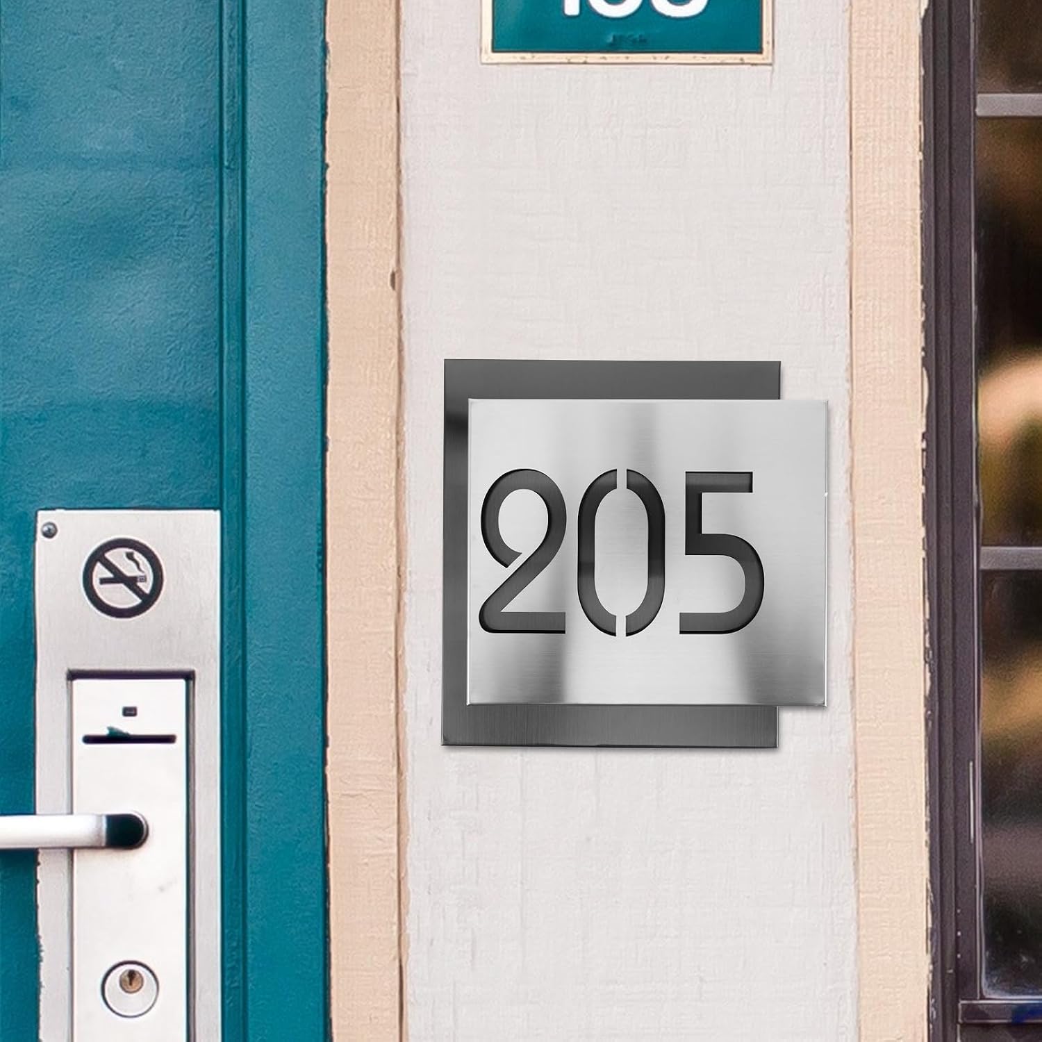 Stainless Steel Door Number Sign Double Layer Outdoor Address Plaque
