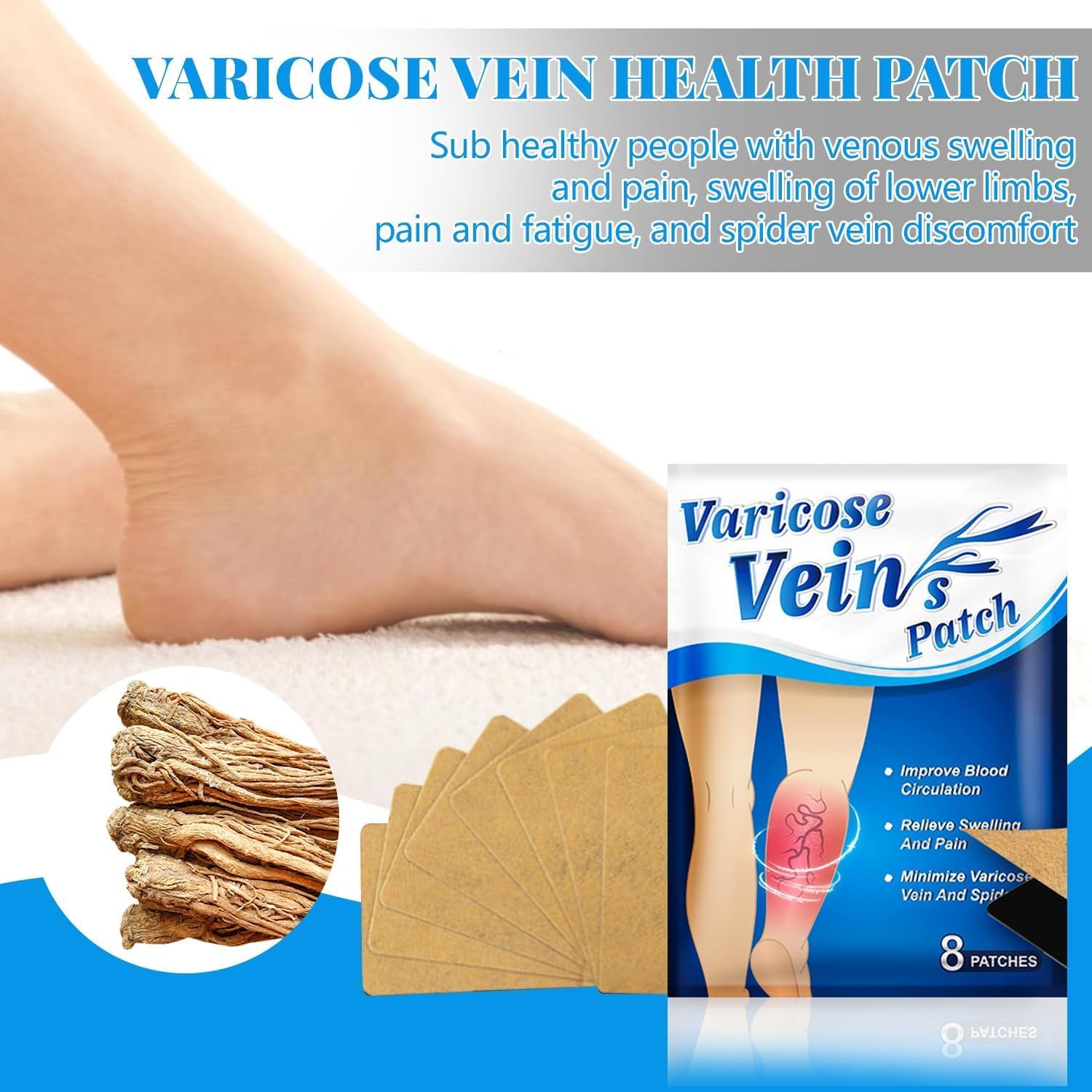 Parches para Piernas, 8 Piezas