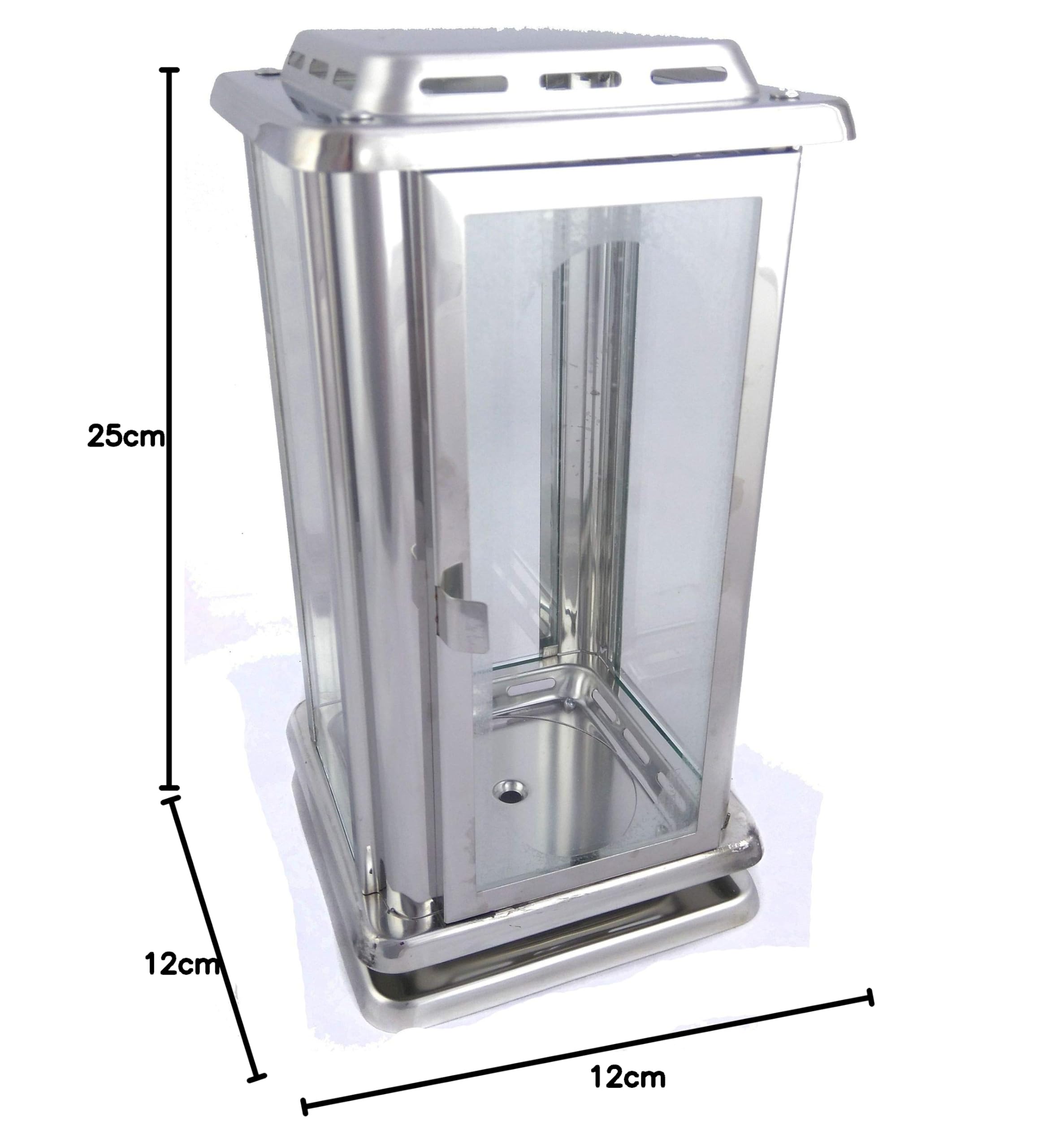 designgrab Lampada per tomba Royal in acciaio inox, lenti in vetro trasparente