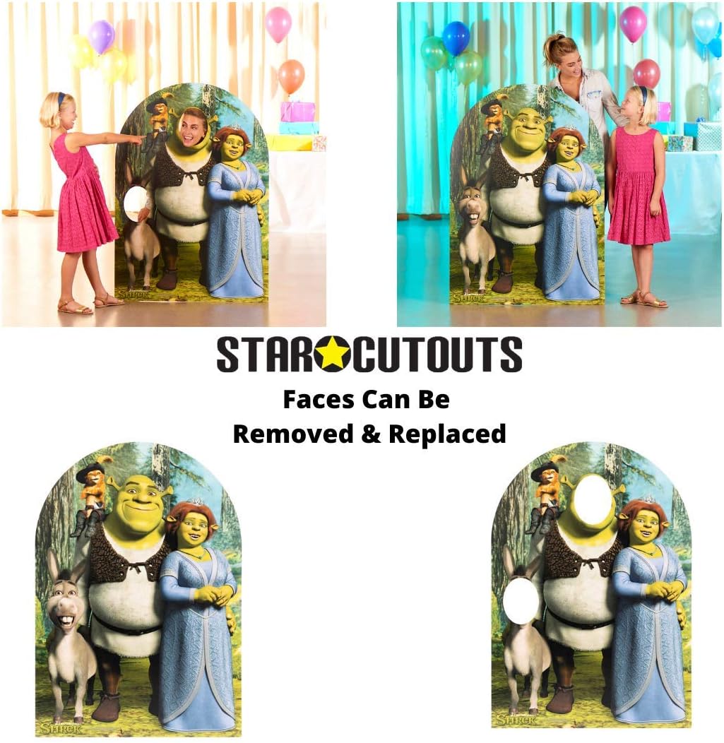 STAR CUTOUTS STSC821 Offical Lifesize Cardboard Cutout Party Decoration & Fun Gift Shrek Fiona Donkey Child Size Stand in Height 134cm