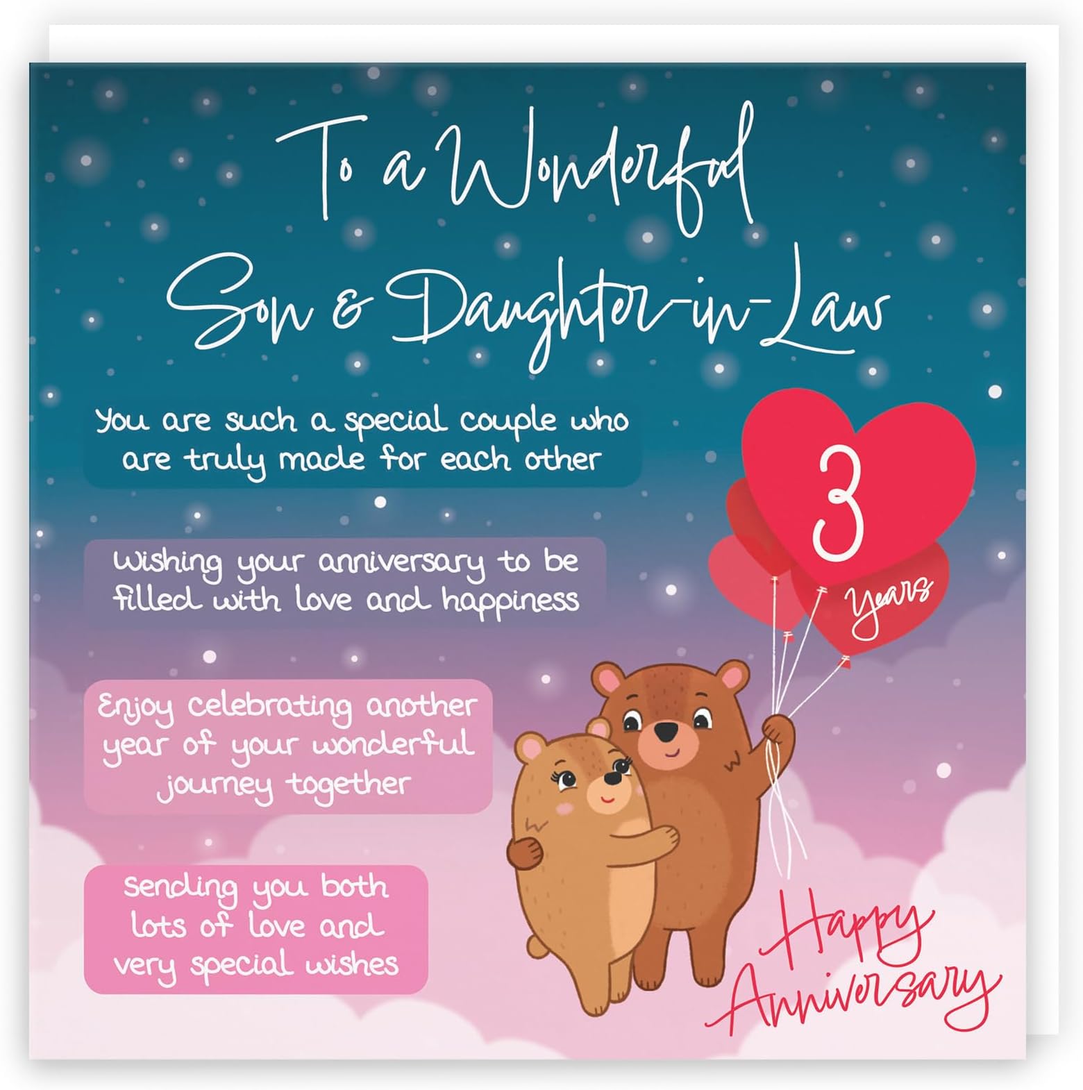 Daughter & Son In Law 3rd Wedding Anniversary Card - On Your Leather ...