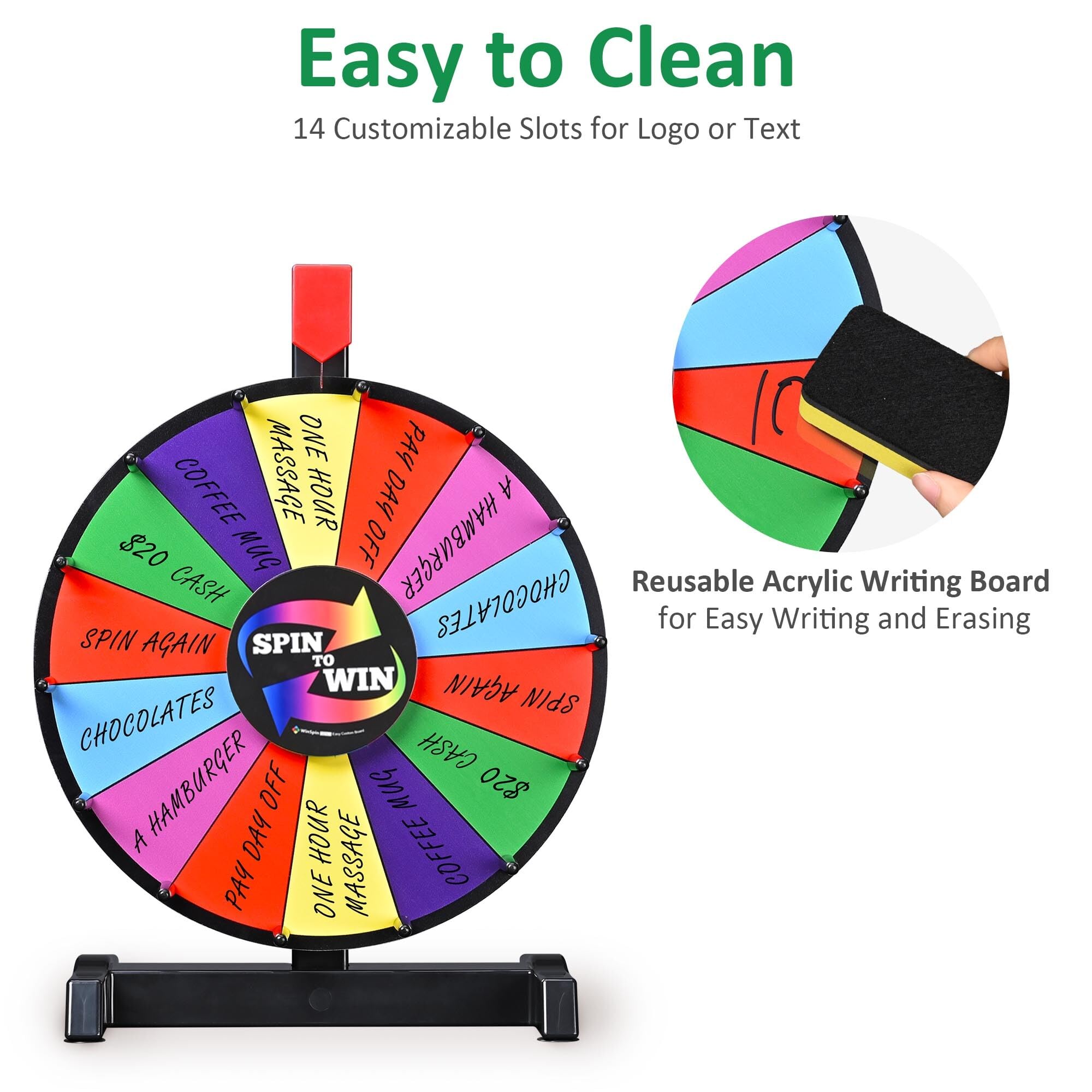 12 Prize Wheel Tabletop 14 Slots Heavy Duty Editable Spinning | Wheel for Fortune Spinning Game Carnival & Tradeshow Classic Series product thumbnail 5