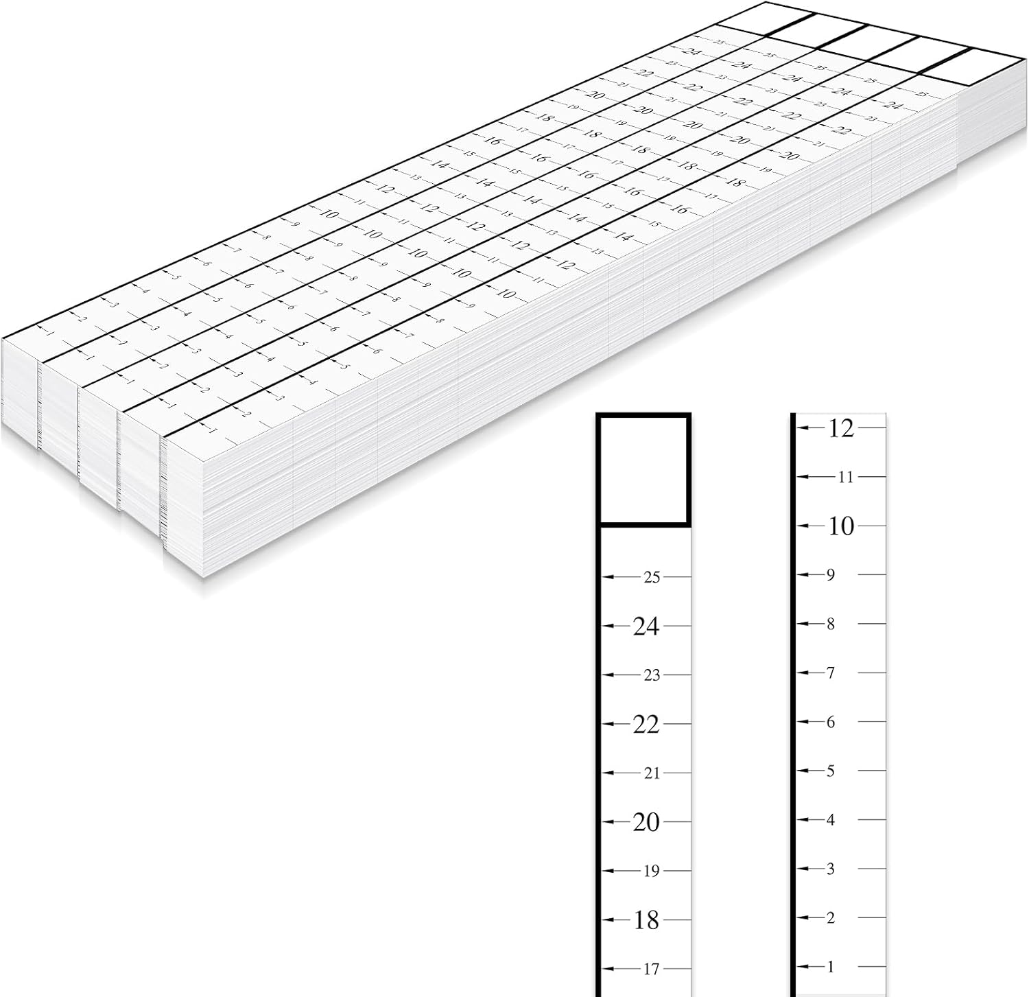 Attic Measuring Rulers (Case of 200), 25 Inch, Card Stock, Attic Insulation R Value Ruler for Insulators Ceiling Insulation