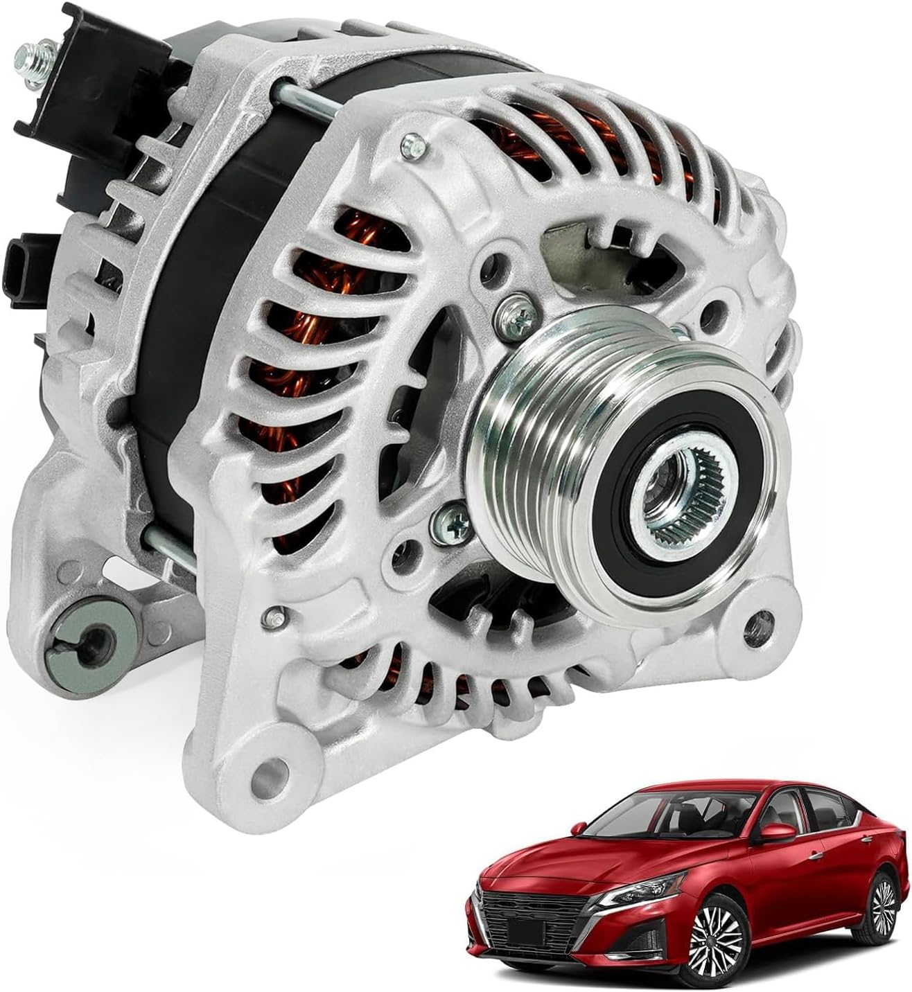 23100-6CA0A Alternator Compatible for Nis-san Altima 2019-2022 2.5L 12V 120A 6-Groove Pulley Clockwise Alternador Replacement 11893 A005TE0381ZX 23100 6CA0A