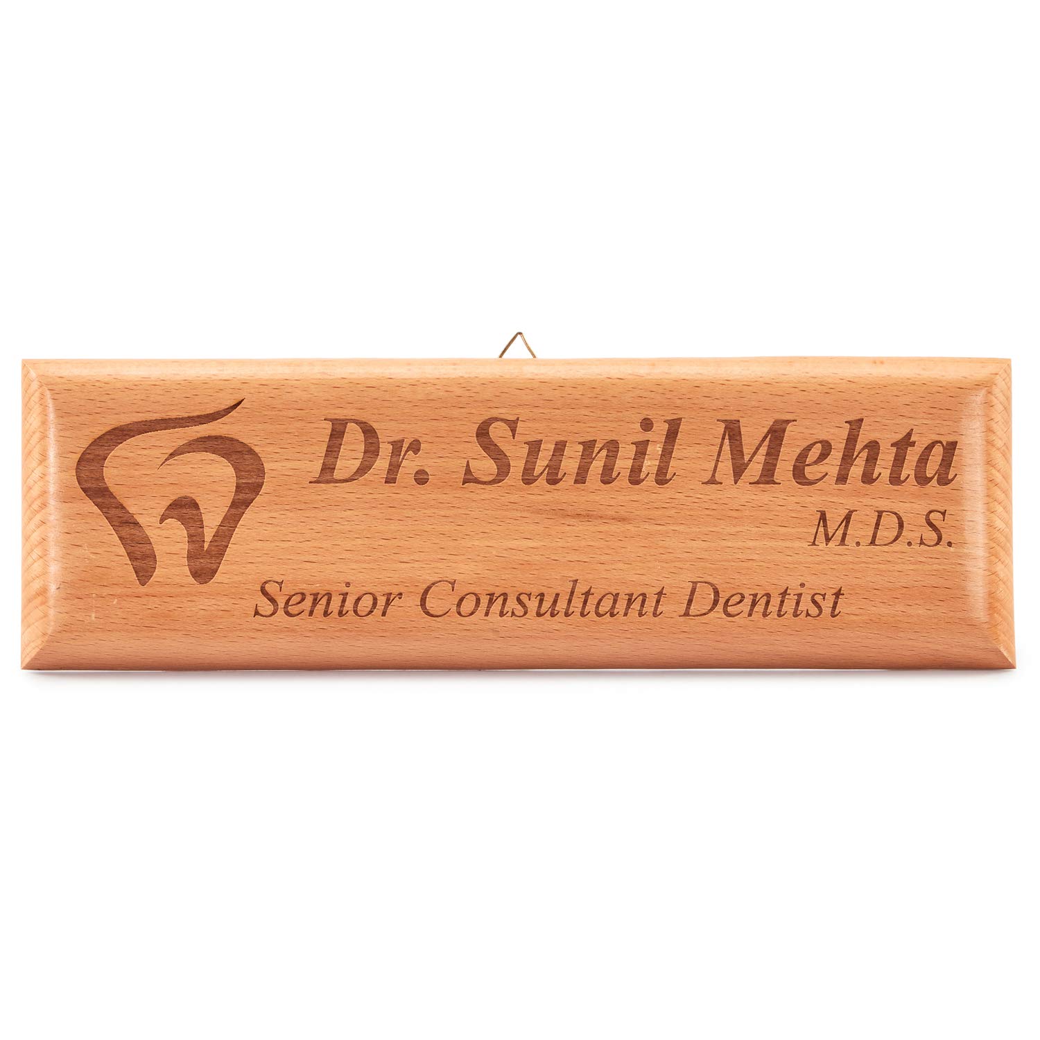 Presto Wooden Big Rectangle Shape Engraved Name Plate