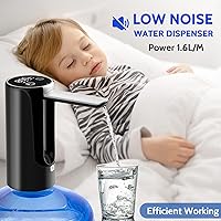 Vista 5 de Dispensador de agua de botella de 5 galones, bomba de botella de agua universal plegable, bomba de agua potable eléctrica portátil automática