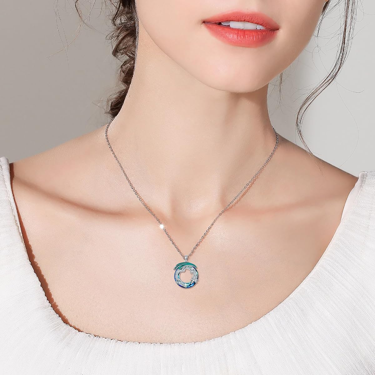 925 Sterling Silver Dragon Necklace with Crystal, S925 Wyvern Crystal Pendant Jewelry Gifts for Women Girls 18+2’’ - Image 4