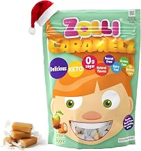 Zolli Caramelz Sugar-Free Candy - Creamy, Chewy, Dye-Free, Keto & Diabetic-Friendly Healthy Candy, Dentist-Approved Treats for Kids (Apple Green, 5 oz)