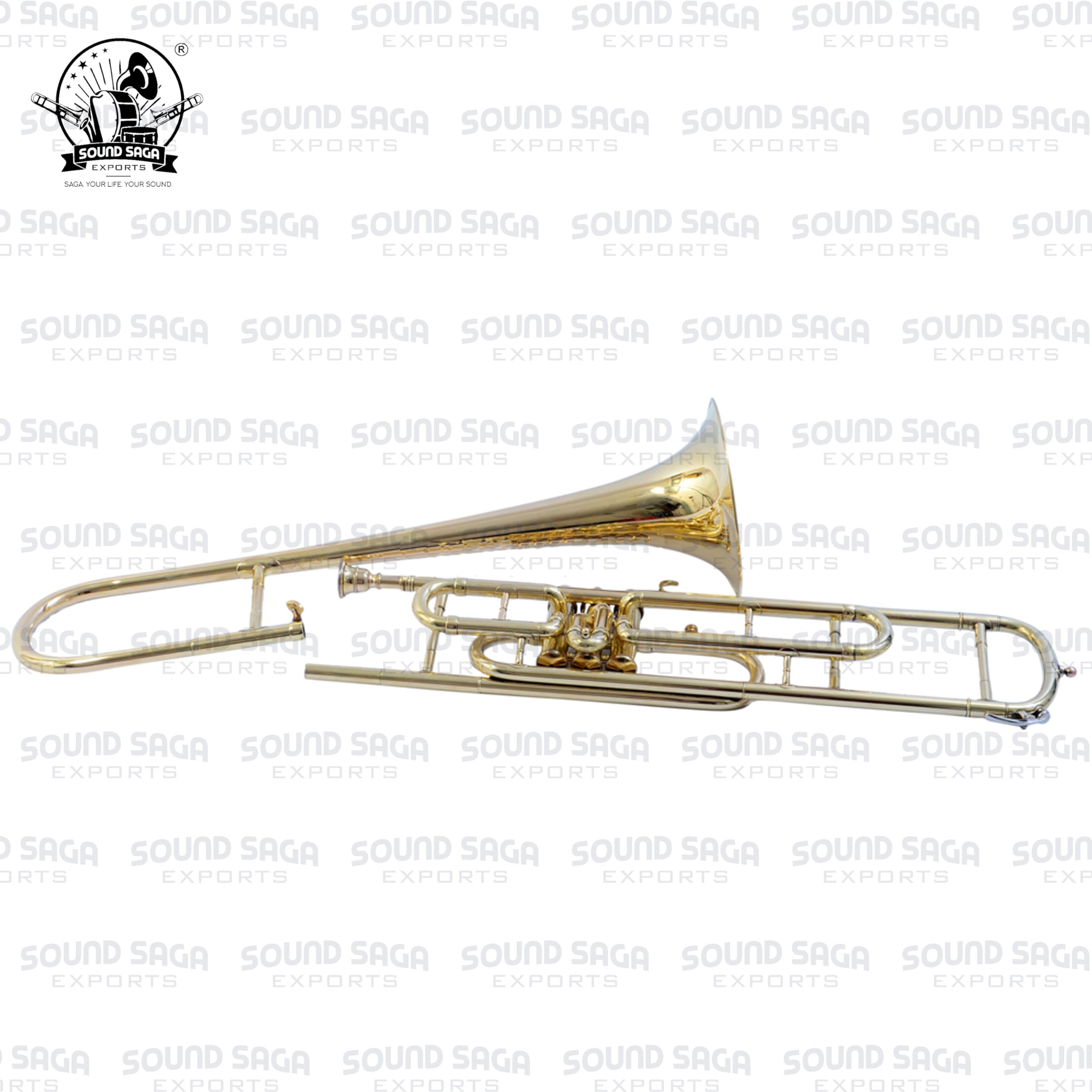 Ventilposaune, BB-Pitch, Premium-Qualität inklusive Mundstück und Tragetasche (BRASS)
