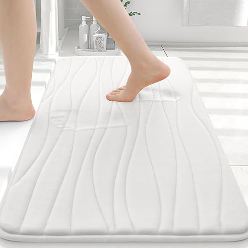 Miniatura 17 de Buganda - Alfombra de baño de espuma viscoelástica 24x16, tapetes de baño extra suaves y absorbentes, antideslizantes y lavables a máquina para el