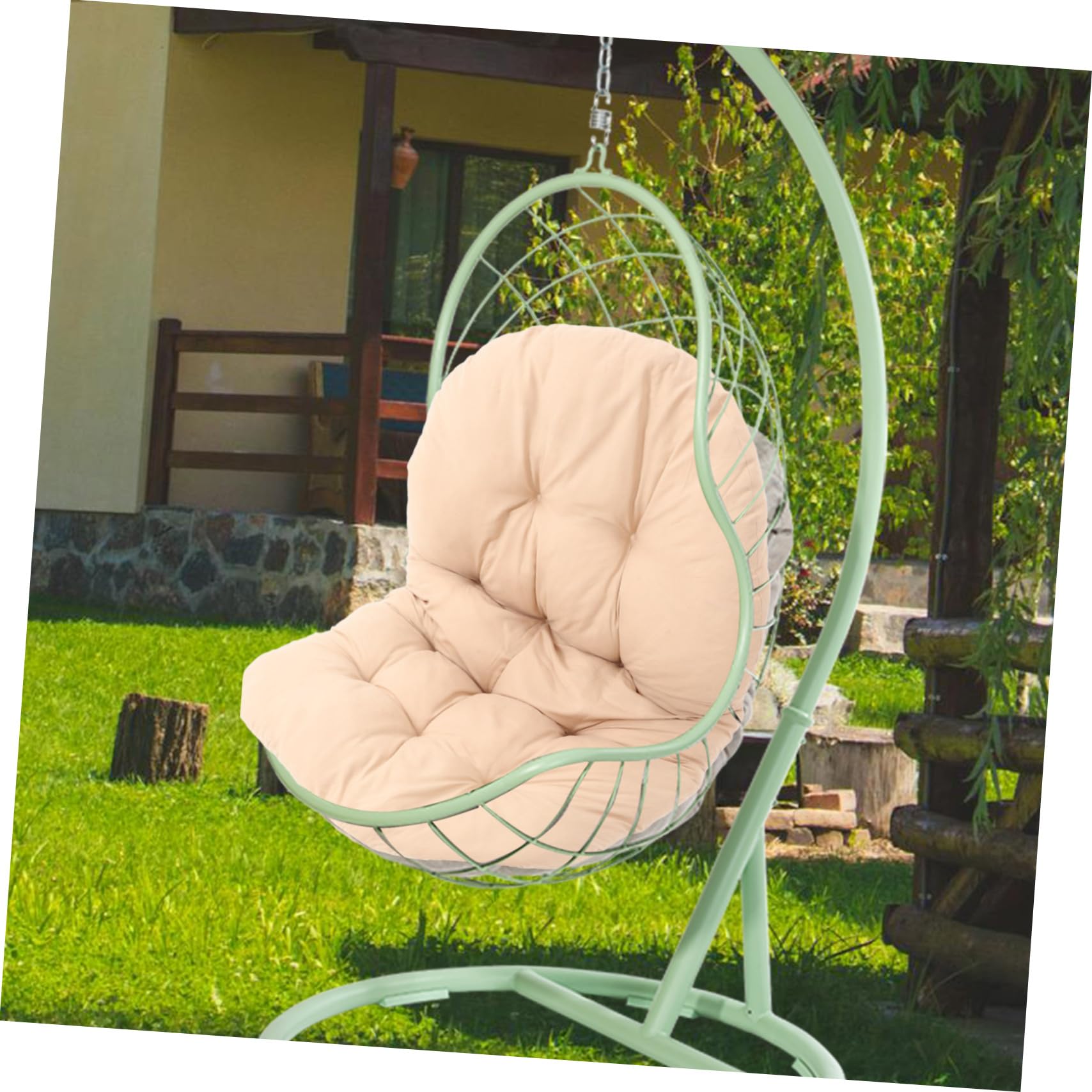 Cuscino per sedia sospesa da esterno, in poliestere resistente alle intemperie, sfoderabile per un maggiore comfort, ideale per giardino e patio, perfetto per relax e tempo libero