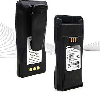 (2-Pack) 7.2V 1800mAh Ni-MH Battery NNTN4497 Compatible for Motorola Radio NNTN4496 CP040 CP150 CP200 CP200D CP380 CP200XLS EP450 EP450 PR400 GP3188 GP3688 Walkie Talkies with Belt Clip