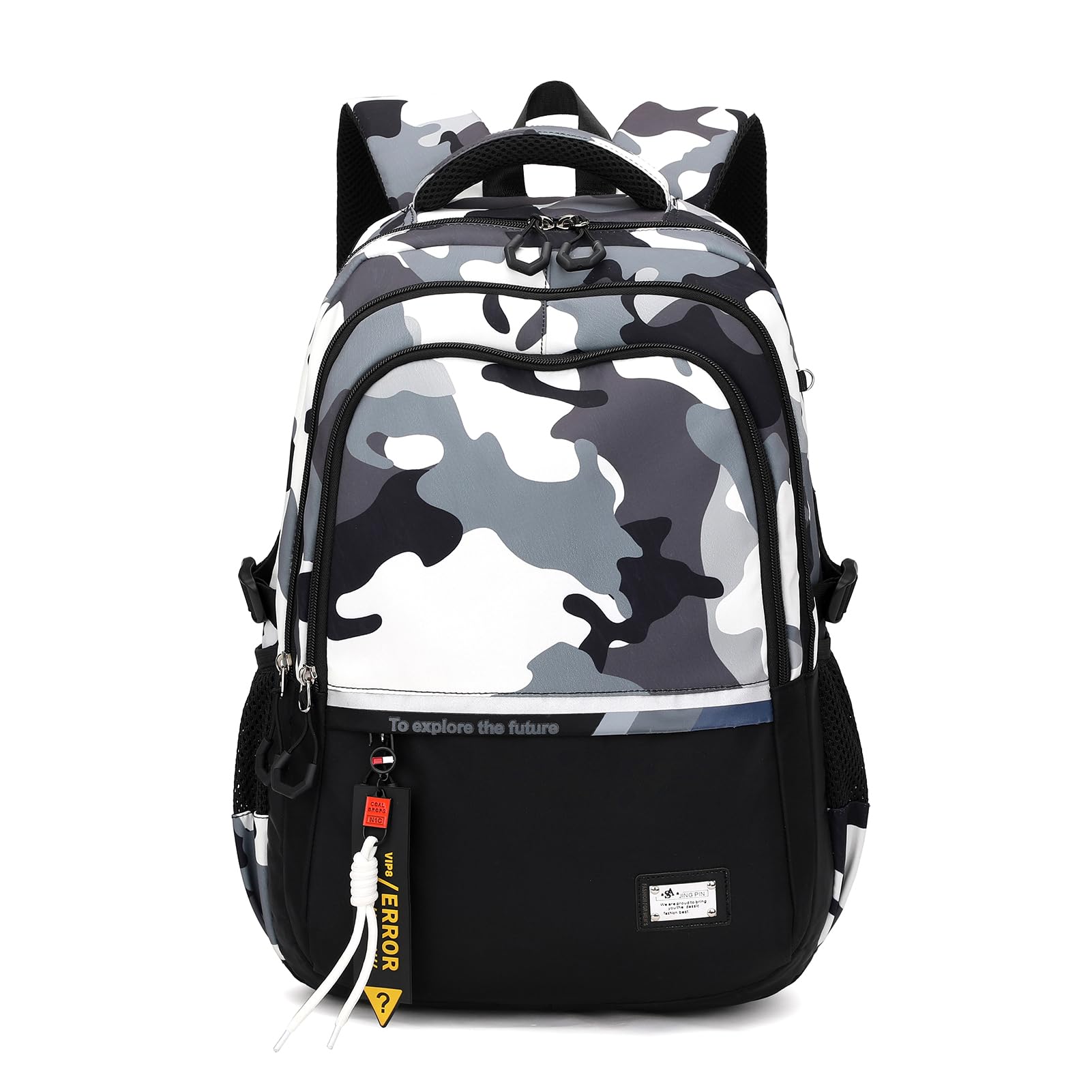 Amythe Zaino Scuola Superiore e Media per Ragazzi Grande Leggero Moda | 32L Zaini Casual Uomo Pc 16", Borsa Scuola Adolescenti, Nero Idrorepellente Pettorina, Adatto al Trolley, Ritorno / Viaggio