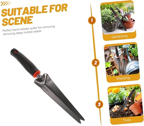 Miniatura 7 de Práctico extractor de desbrozadora, herramienta extractor de desbrozadora de acero, herramientas de deshierbe de mano bifurcada, herramienta de