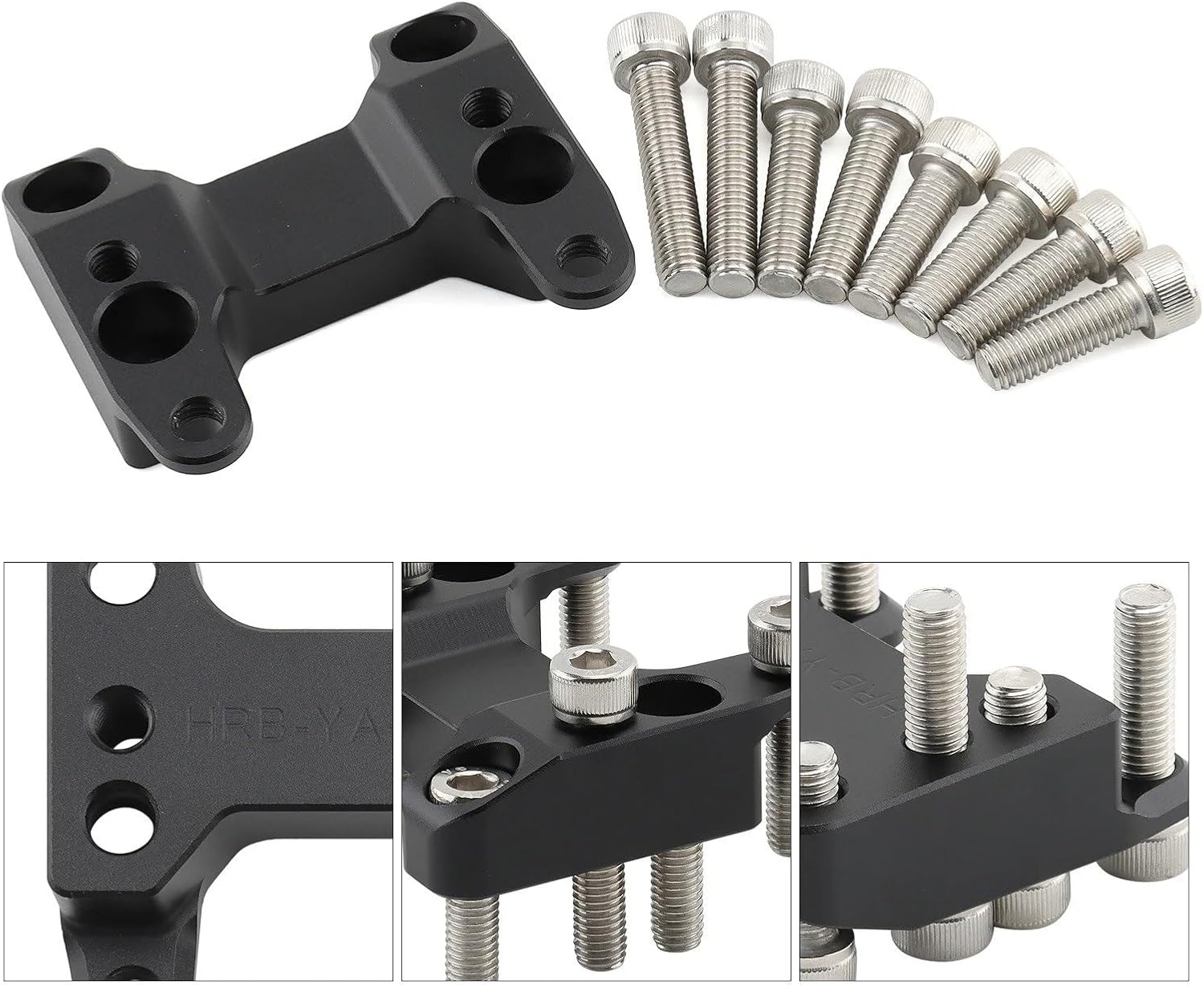 ハンドルバー クランプ ライザー T-MAX用 560 2022-2024用 ブラック CNCアルミ オートバイハンドルバー ライザ