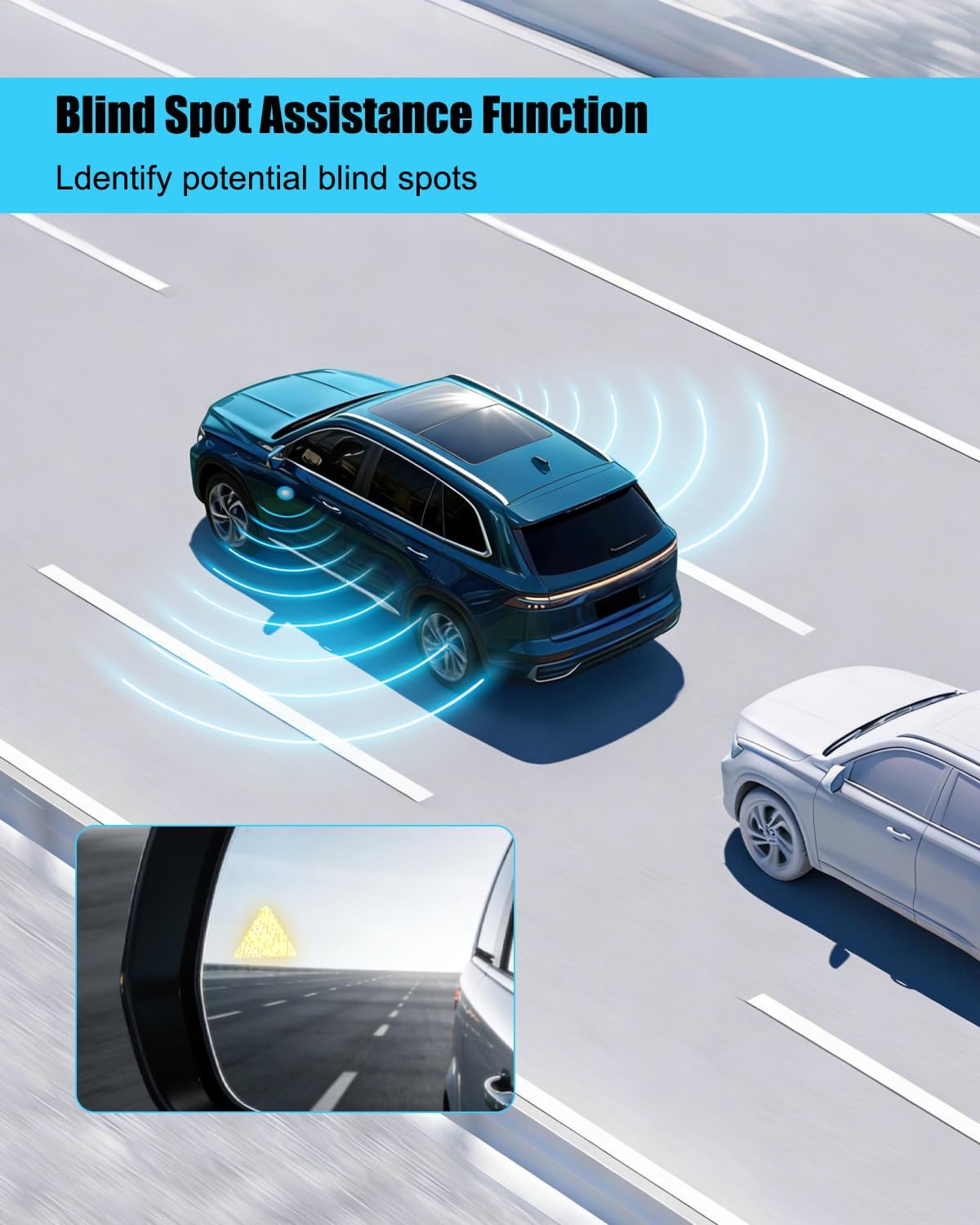 Driver Side Mirror Glass with Blind Spot Compatible with Dodge Grand Caravan Chrysler Town Country, Left Side Heated Mirror Glass Replace 68060201ABBB