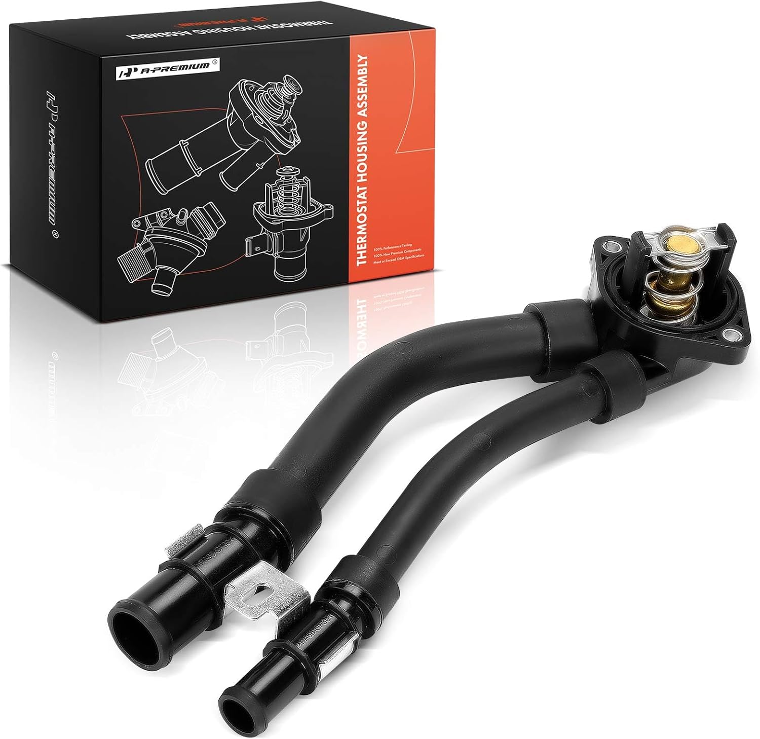 A-Premium Engine Coolant Thermostat Housing Assembly Compatible with Smart Fortwo 2008-2018, 1.0L