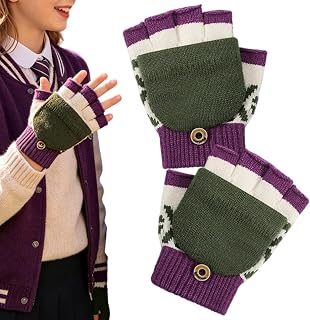 Kids Glove - Warm Knit Half Finger Design Stretch Mitts | Children's Gloves for Christmas Holiday New Year Outdoor Bike Football Baseball Play