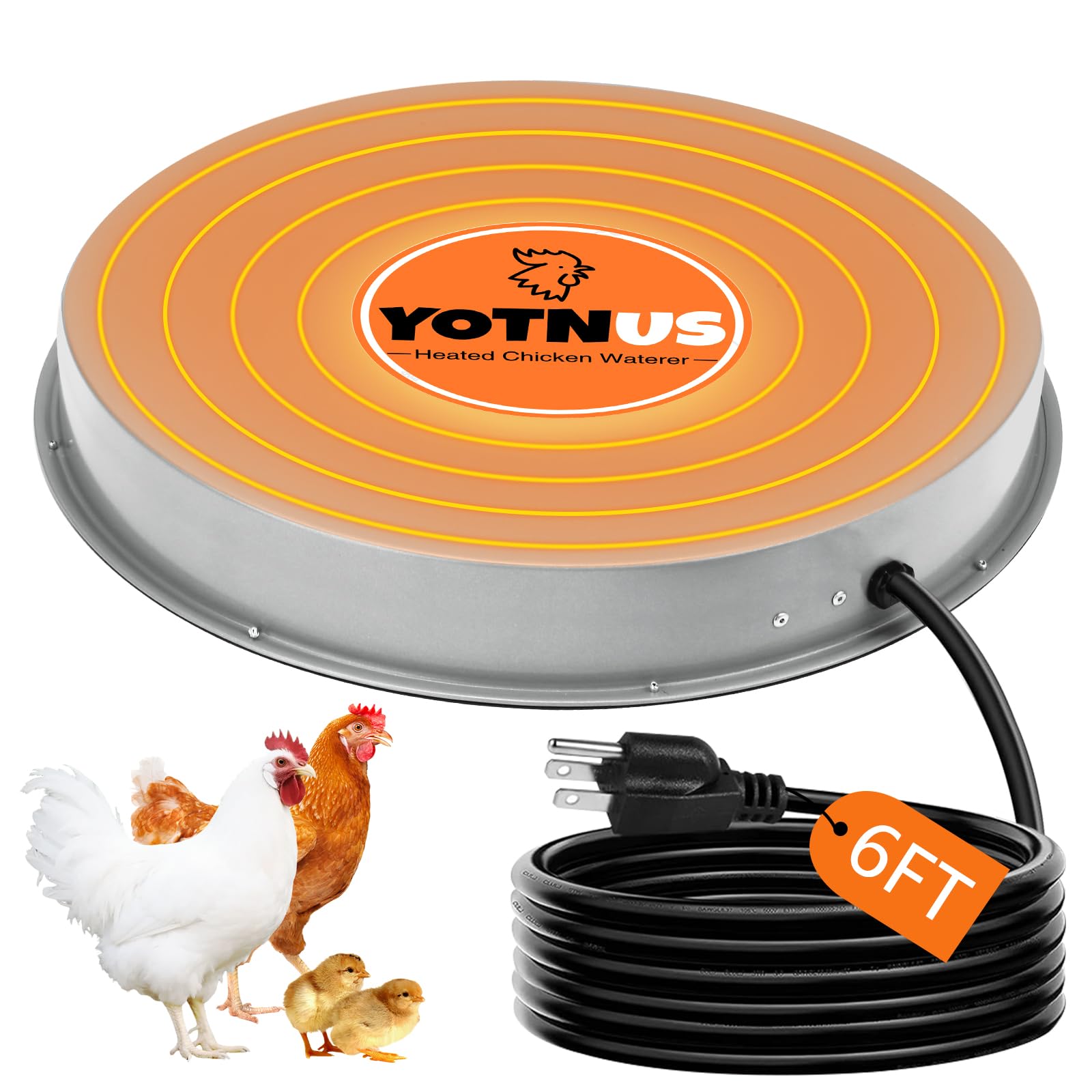 Chauffe-eau pour volaille 125W automatique pour fontaine métal