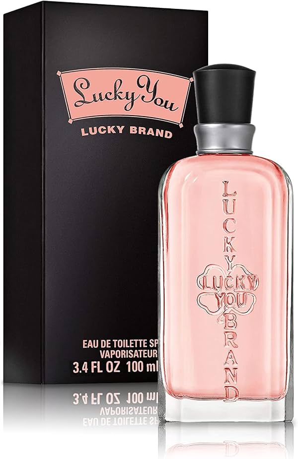 Lucky Brand Lucky You Eau de Toilette para Mujer, 3.4 fl oz | Eau de toilette floral cítrica fresca para mujer. Perfume con notas de toronja roja, sándalo cremoso y peonía. Lucky You 3.4 Fl Oz (Paquete de 1)