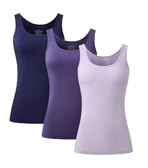 COLORFULLEAF Womens Long Tank Tops Bamboo Rayon Sleeveless Layering Camisole Summer Tank Tops for Women Undershirts 3 Pack