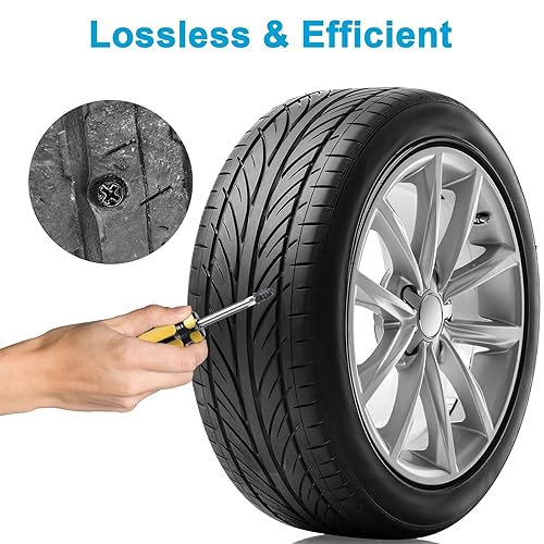 Miniatura 4 de Linkstyle Kit de reparación de tapones de tornillo de neumáticos, 2 tamaños de reparación de clavos de goma para reparación de pinchazos de