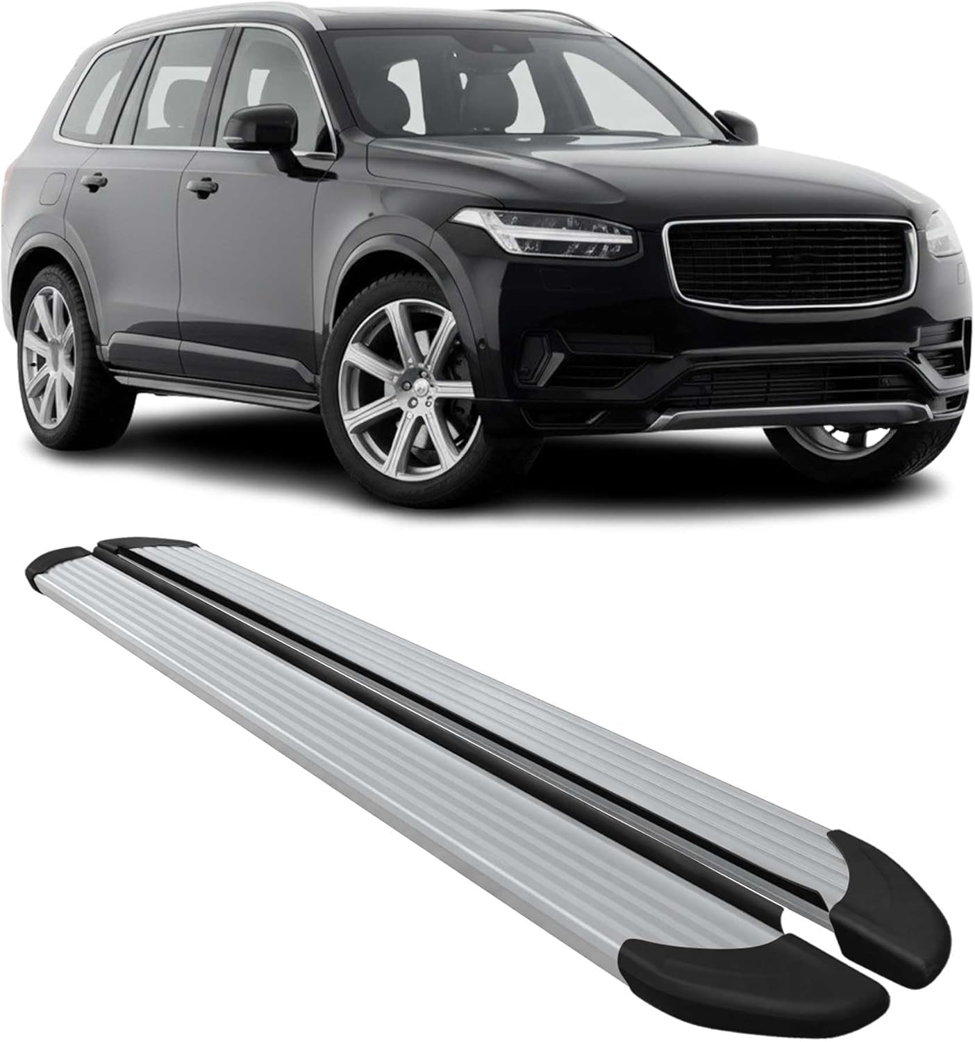 OMAC Running Boards Side Step Nerf Bars for Volvo XC90 2016-2026 Aluminium Silver 2X