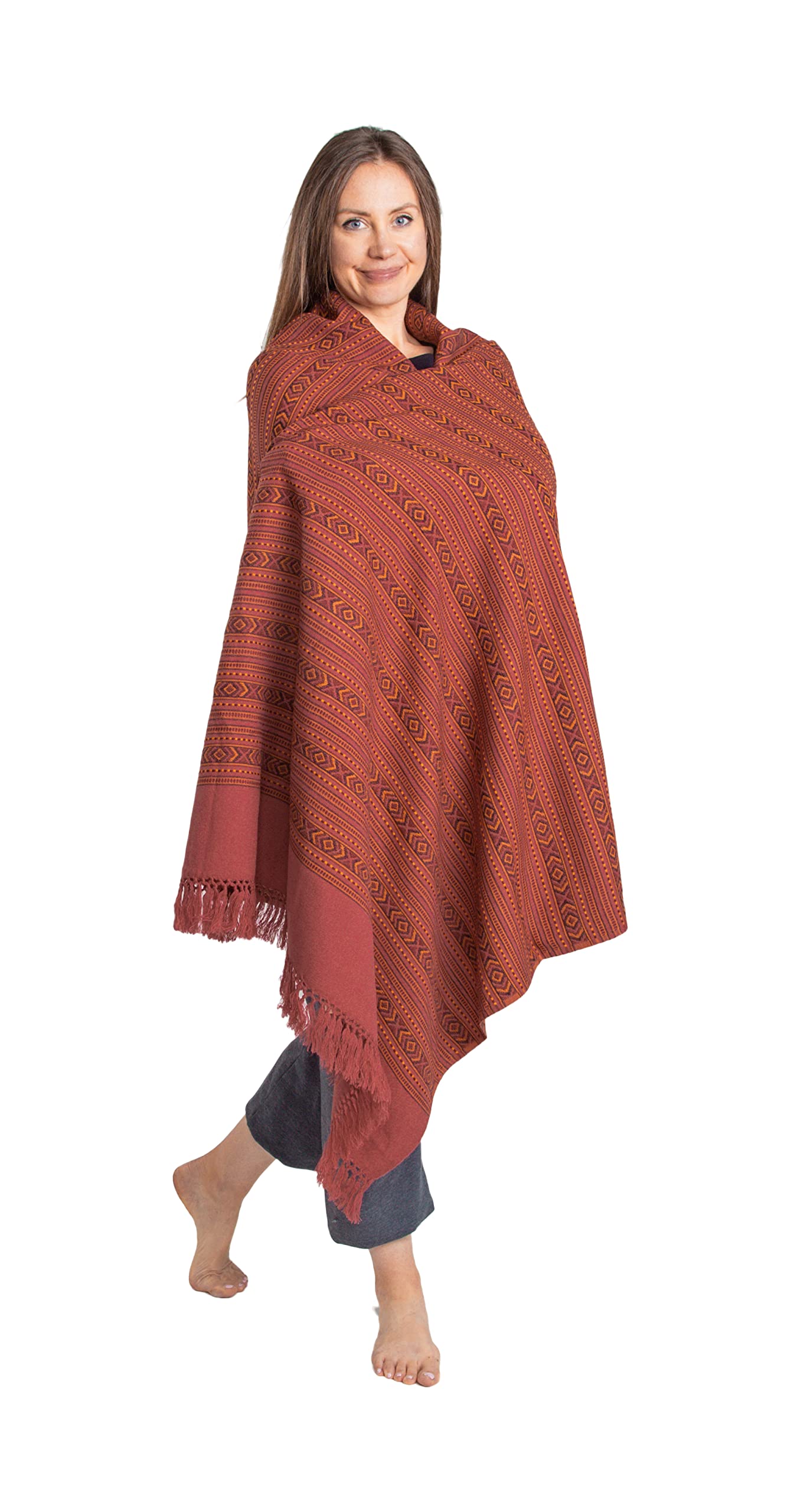 Om Shanti Crafts Women's Pink Meditation Shawl Or Blanket, Exotic Shawl/Wrap, Oversize Scarf Or Stole. Unisex, 80' 'X 40''
