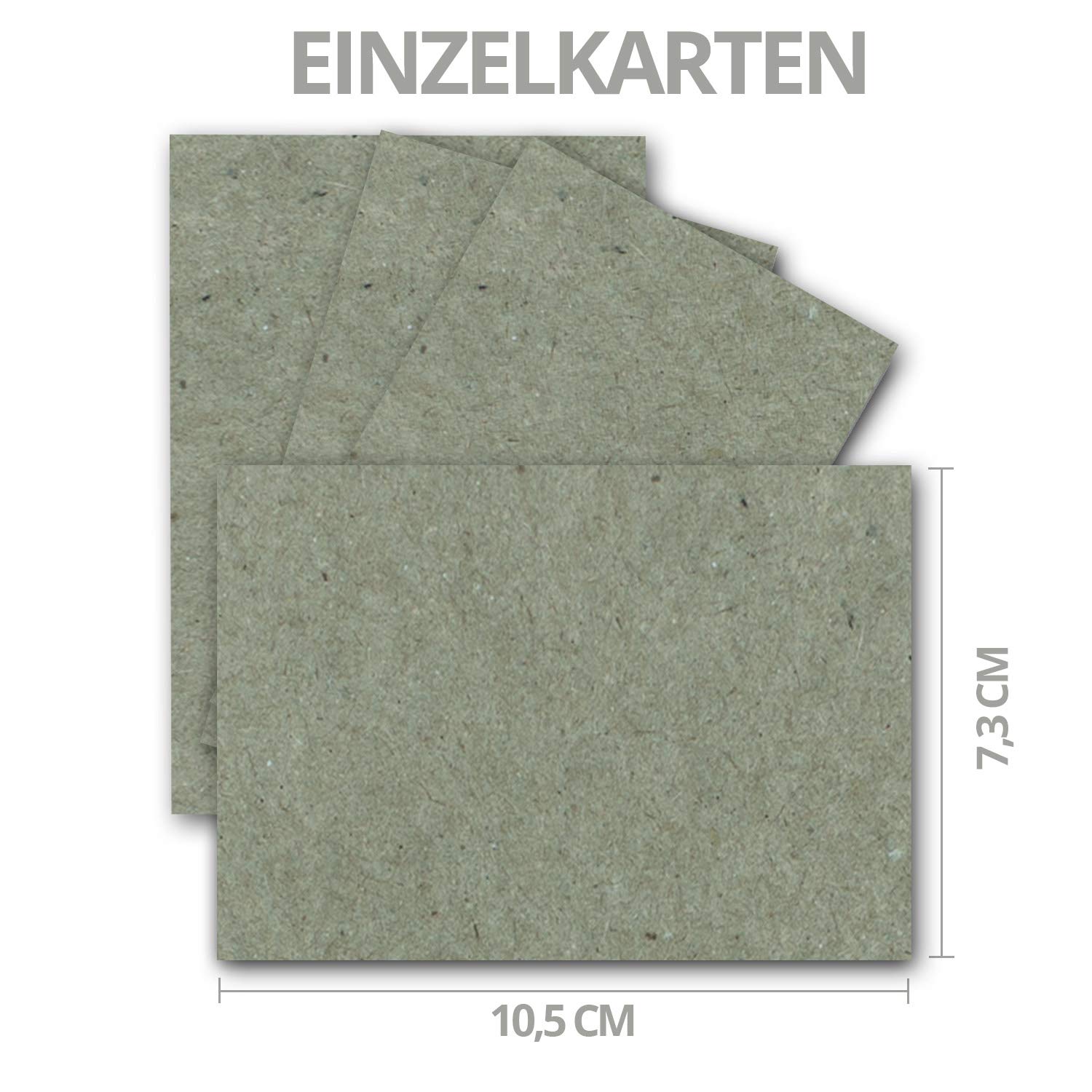 25 x Single Cards DIN A7 10.5 x 7.3 cm, 240 g/m², Grey Kraft Paper - Image 2