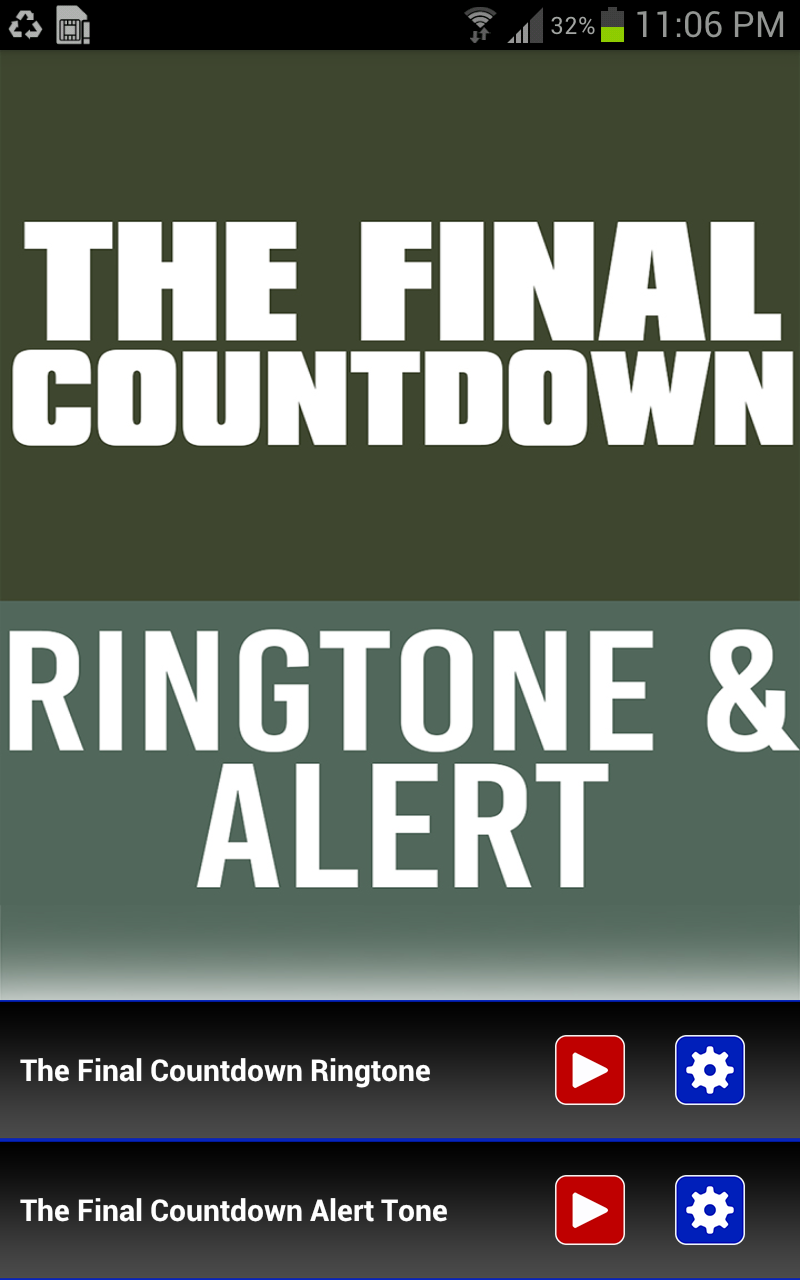 The Final Countdown Ringtone App on the Amazon Appstore