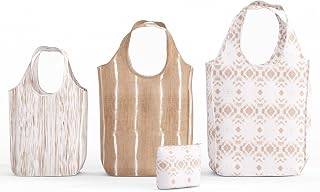 Pure Sage Reusable Grocery Bag - Stylish Shopping Bag for Groceries - Foldable Tote Bag - Medium Size