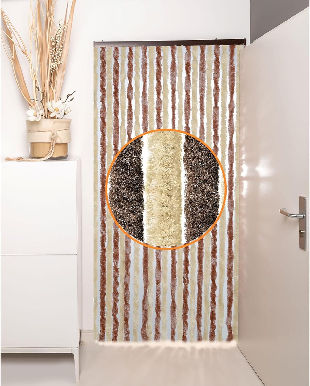 defacto Horgcurtain, door curtain, 90 x 210 cm, chenille, fly