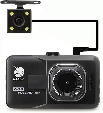 Amazon Rafer R T6262 前後同時記録 290度大視野角ドライブレコーダー 1080p 3 0インチ超大画面 日本語説明書付き 24ヶ月保証期間 サブカメラ付き リアルタイム監視可能 Gセンサー動画保護 Hd高画質 上書き 防犯カメラ 車載カメラ 赤外線暗視撮影がok 動体検知