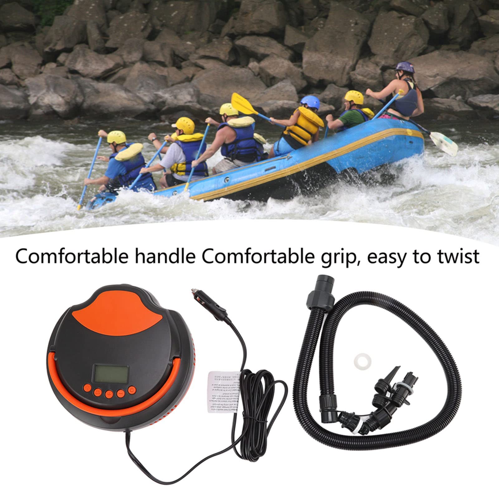 Bomba de Aire eléctrica de 12 V para vehículos, Bomba de inflado de Alta presión, inflador eléctrico para Tablas de Paddle Surf, Tablas de Surf y Botes de Goma.