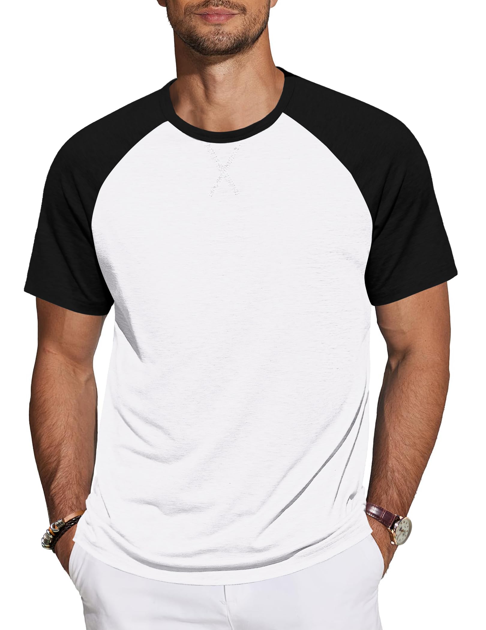 TARAINYA T-Shirt Herren Baumwolle Kurzarm Rundhals Einfarbig Shirts Männer Sommer M-4XL