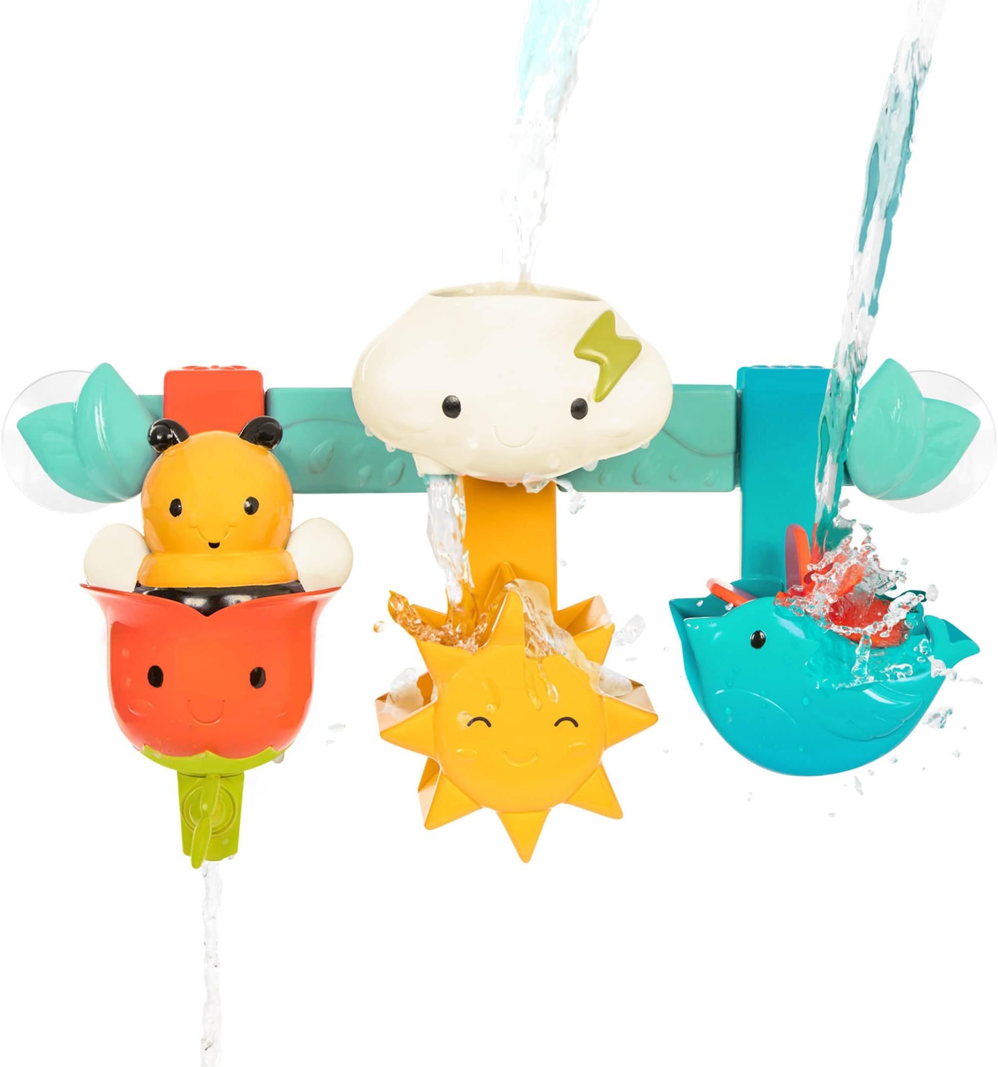 Baby Bath Toy Bar – 6 Removable Pieces & 2 Suction Cups – Stacking & Sorting Toys – Toddler Bath Toys – 12+ Months