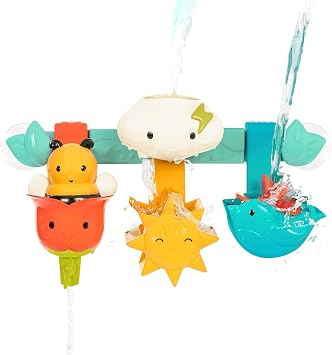 Battat Baby Bath Toy Bar 6 Removable Pieces & 2 Suction Cups Stacking & Sorting Toys Toddler Bath Toys 12+ Months