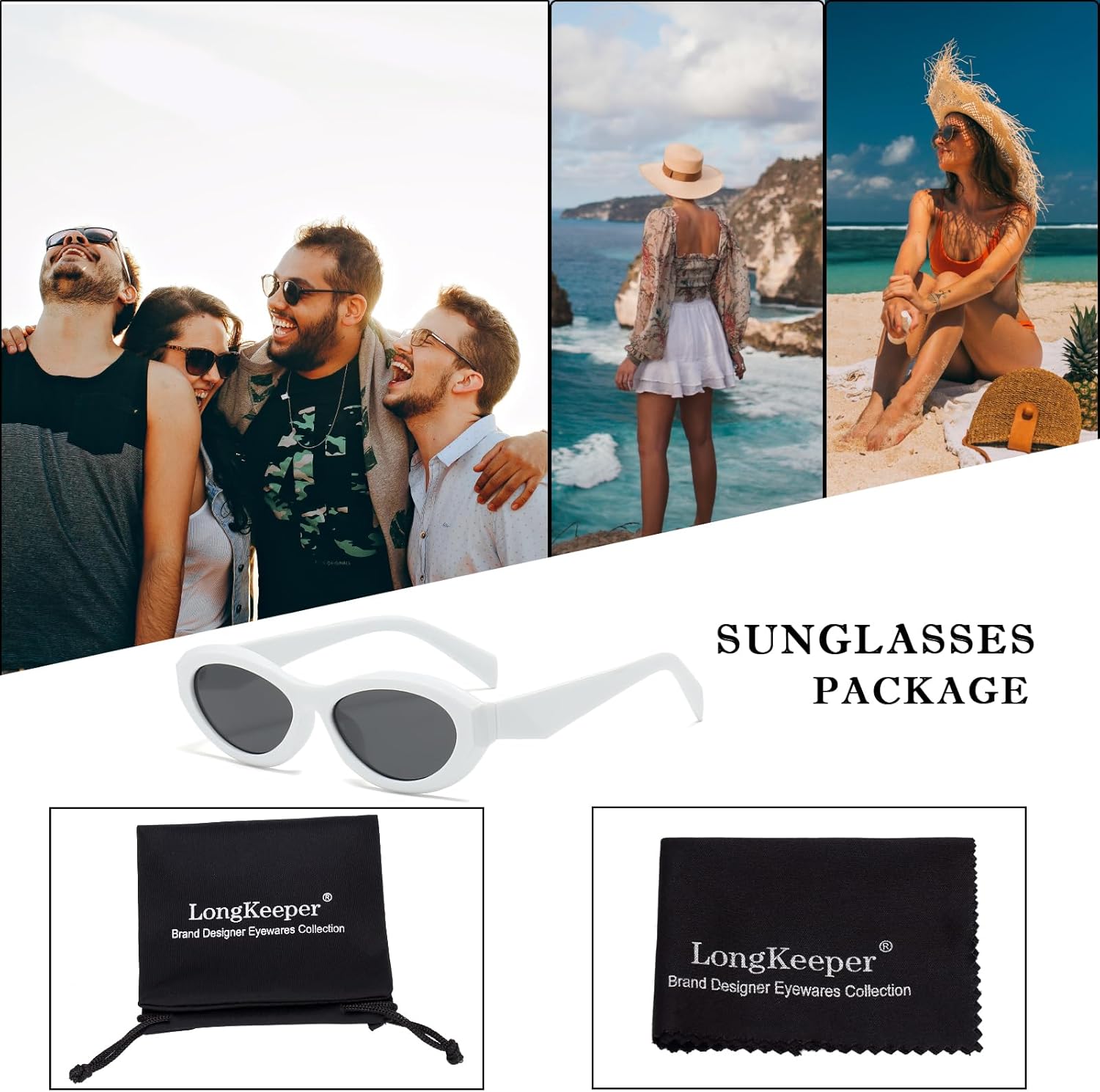 Long Keeper Retro Oval Sunglasses - Women Men Trendy Cat Eye Sunglasses Small Vintage Narrow Sun Glasses UV400 Protection - Image 6