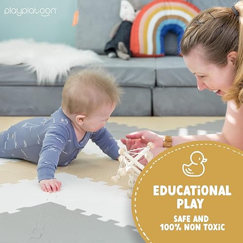 Miniatura 10 de Play Platoon Tapete de espuma no tóxica, cómodo, extra grueso, acolchado para niños pequeños, niños y adultos, 36 azulejos (12 x 12 pulgadas),