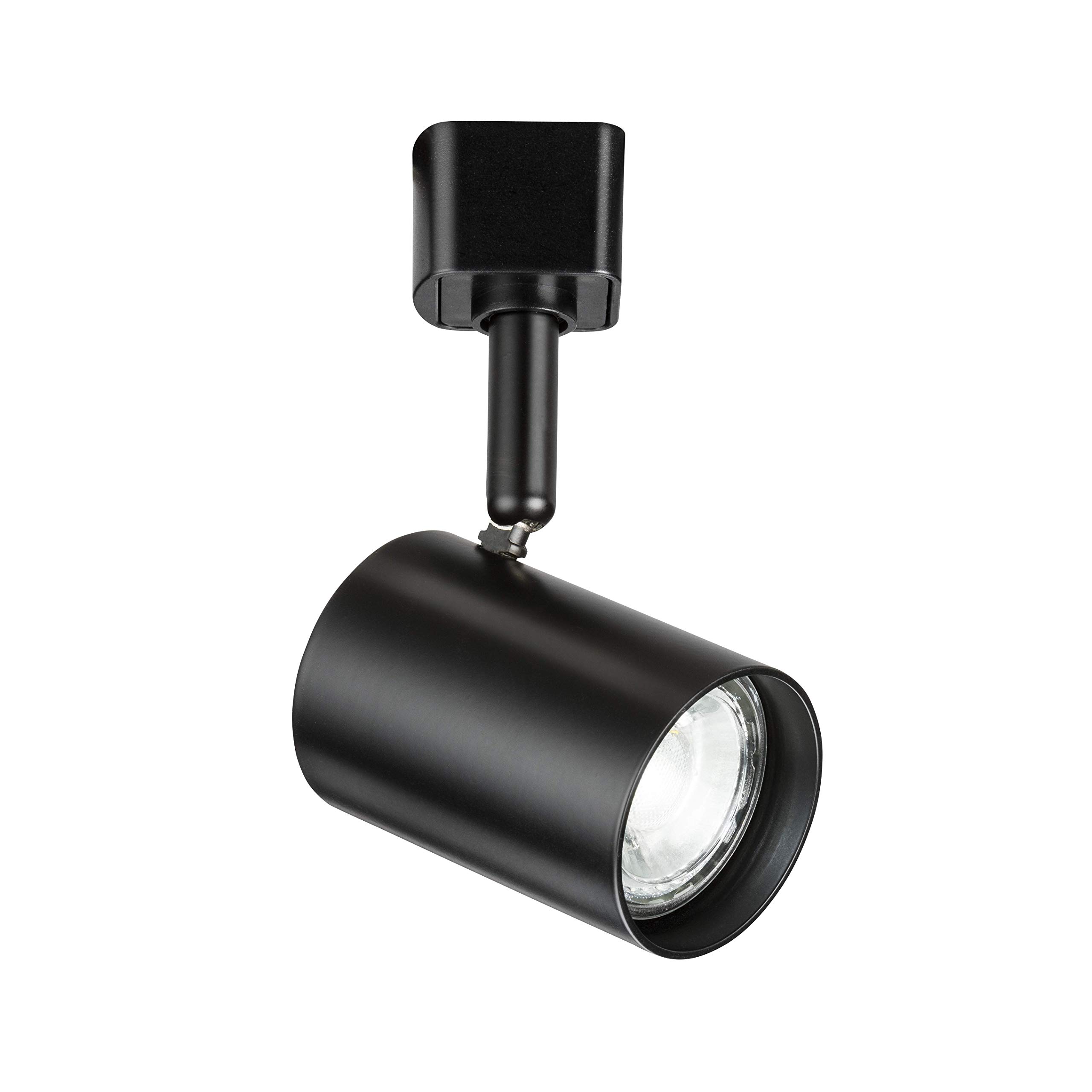 Knightsbridge Black Single Gu10 Track Cylindrical Spotlight In
