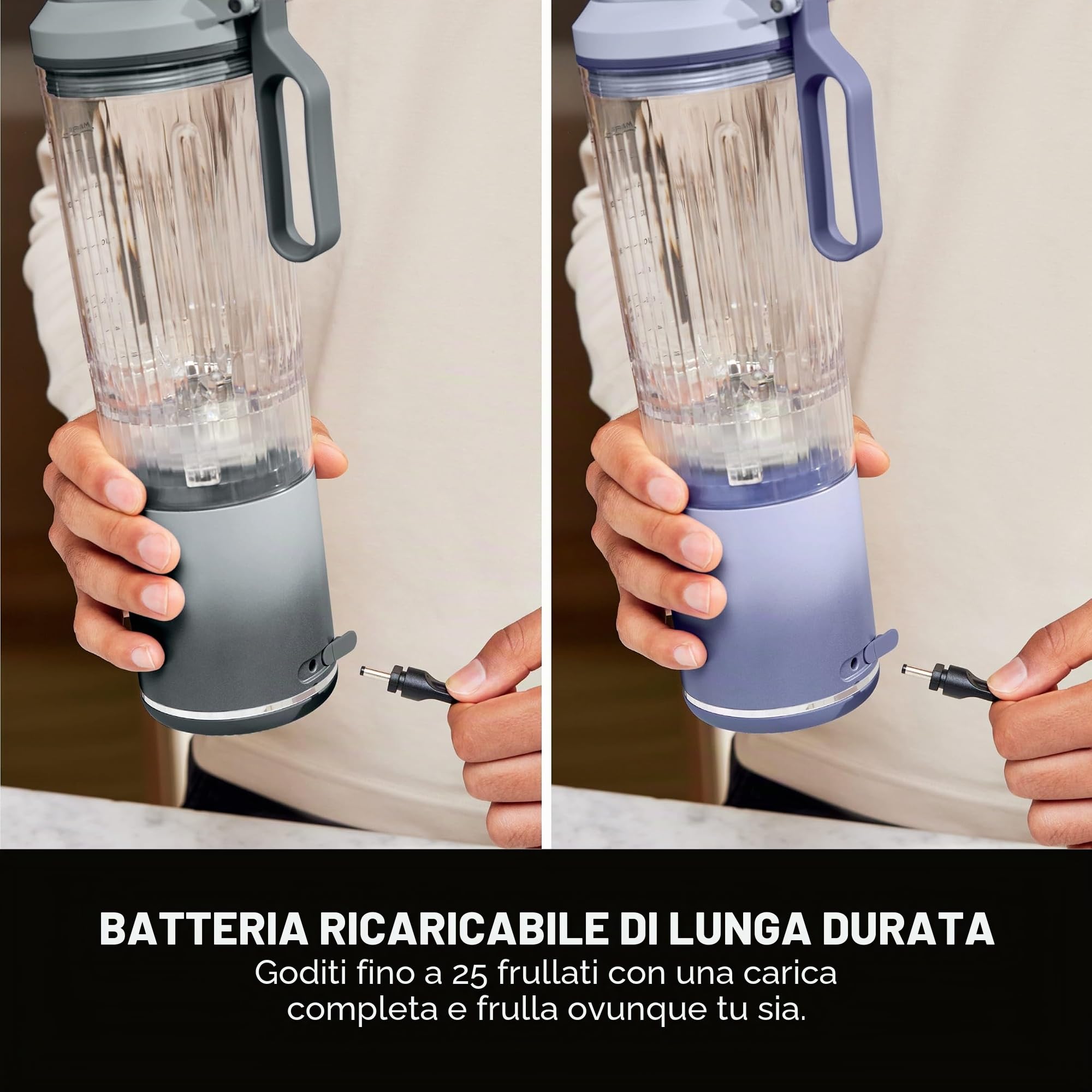 Ninja Blast Max BC251UKLS - Frullatore portatile, 570 ml, batteria ricaricabile, tazza per miscelare e coperchio a prova di perdite, per frullati, frullati proteici, frullati di ghiaccio e frutta