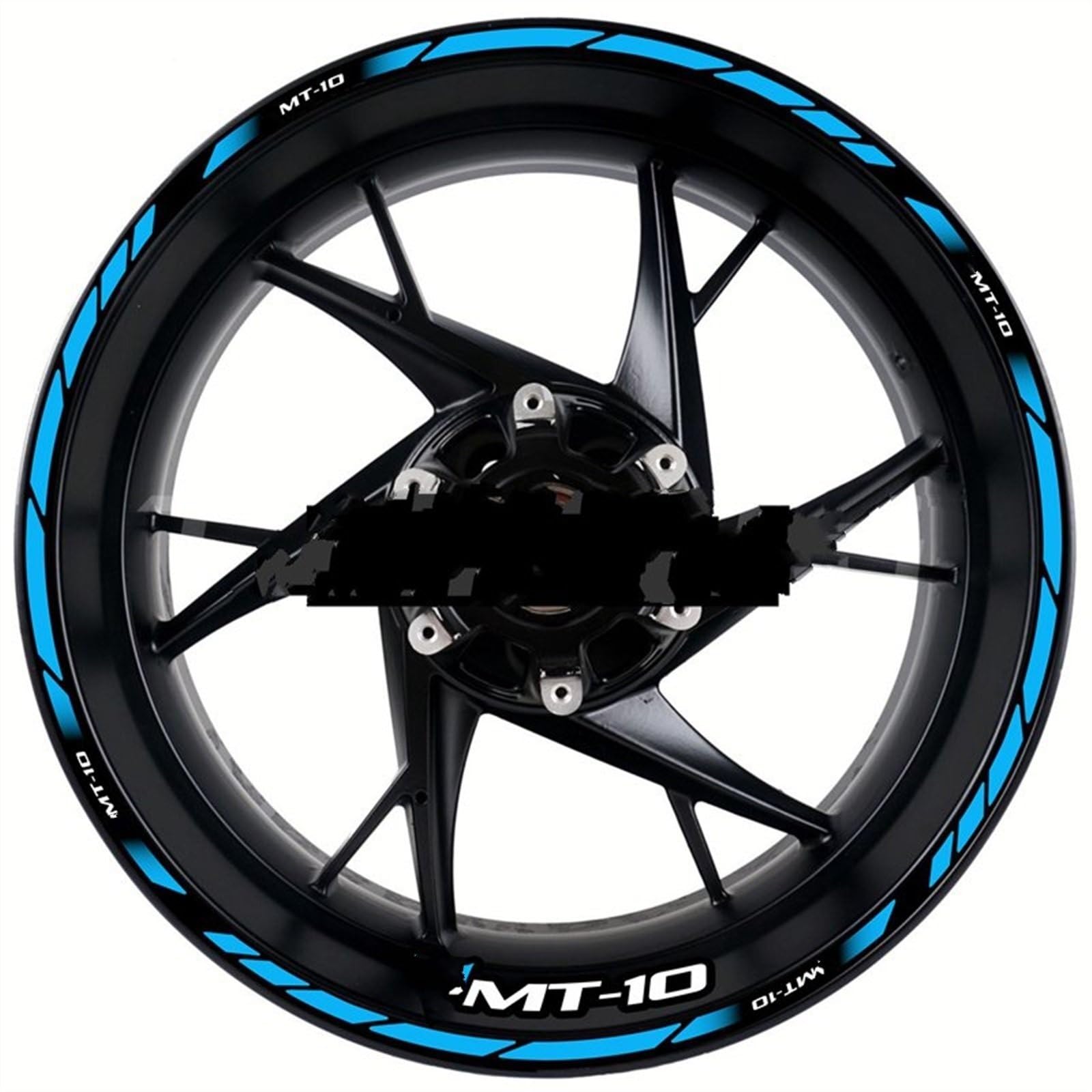 Motorcycle for Yamaha MT-10 Mt10 Front and Rear Tire Waterproof Sticker Reflective Stripe Rim Set Decal Decorative(Color7)