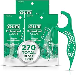 GUM Professional Clean Dental Floss Picks, Extra-Strong Shred-Resistant Flossers with Easy-Grip Handle, Fresh Mint Flavor, Price In India