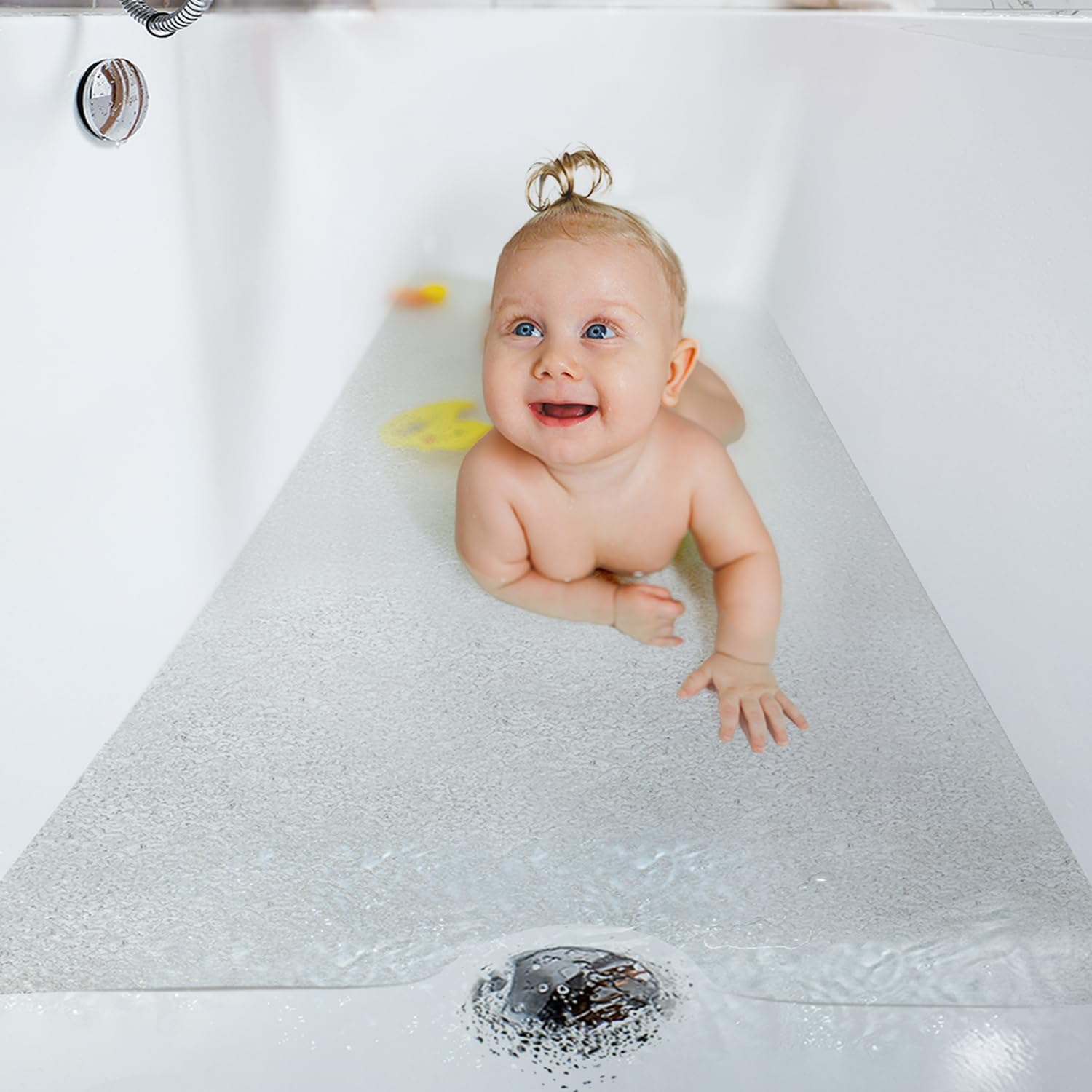 Clear Non-Slip Bathtub Safety Mat for Tub & Shower – Safety Bath Mat for Seniors and Children 16″x34″