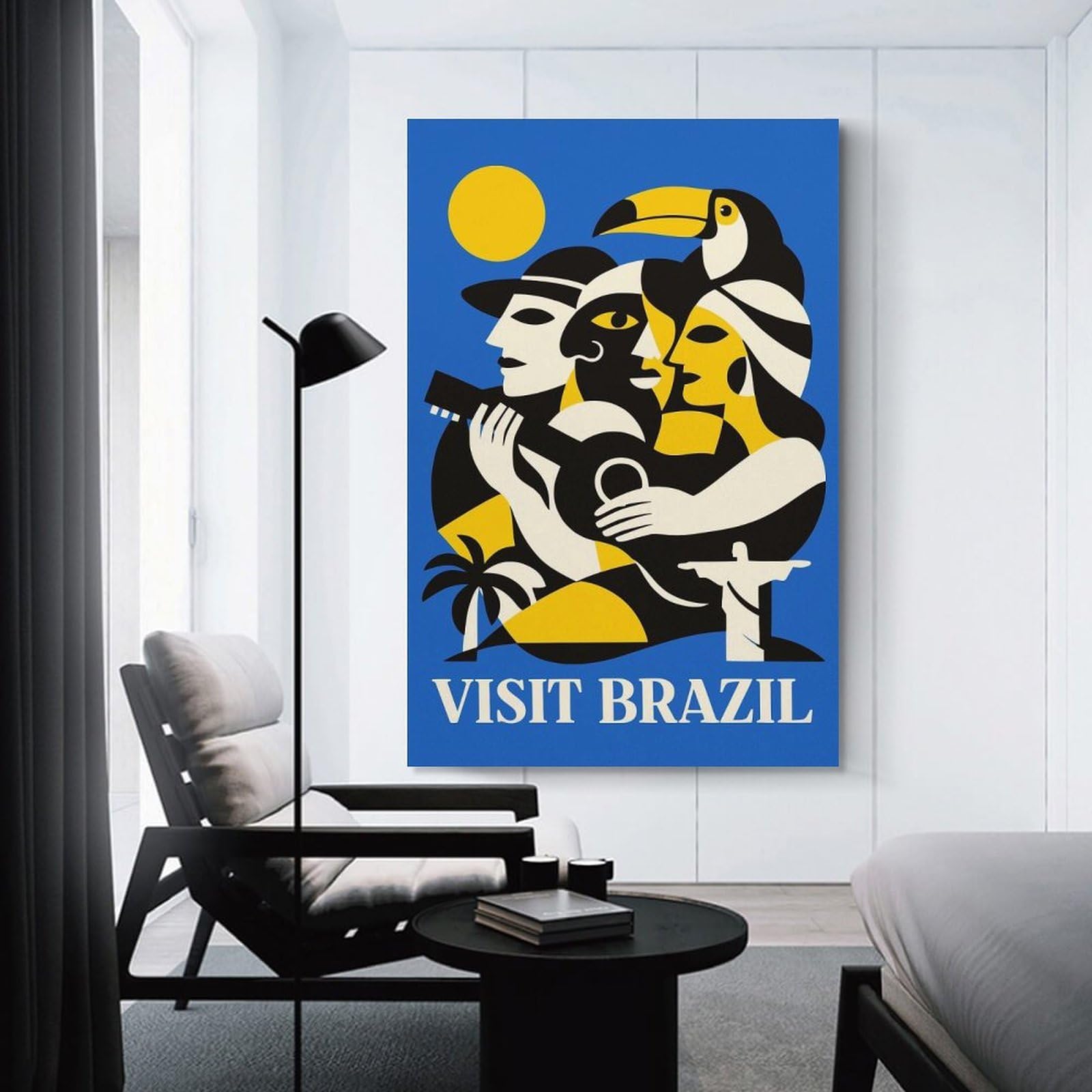 Junmoney Visit Brazil Travel Hanging Wall Art, 20x30inch(50x75cm), for Gallery Wall Decor And Room Displays, Home Wall Art for Statement Displays