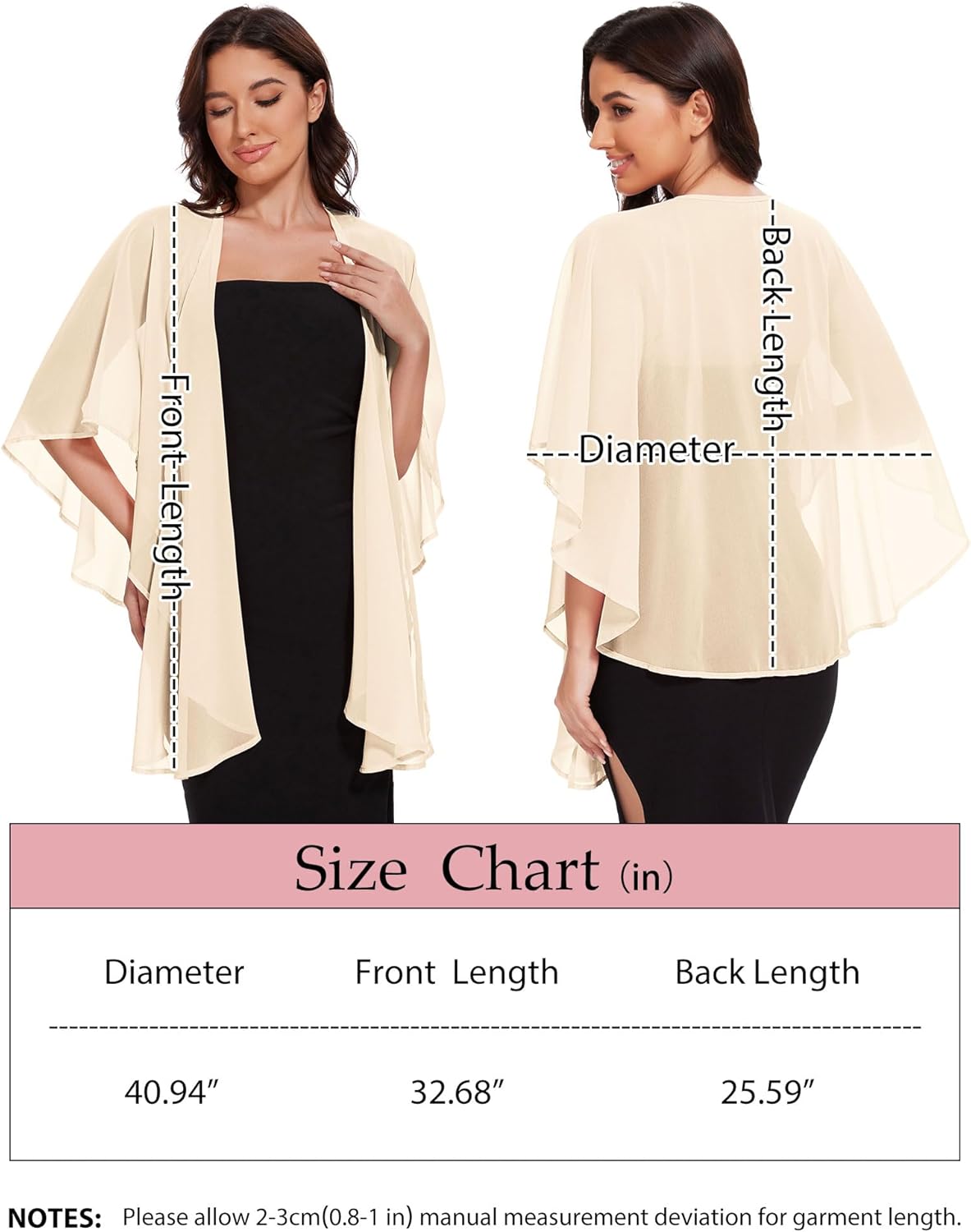 CHICGAL Shawls and Wraps for Evening Dresses Sheer Womens Chiffon Scarf Wedding Bridal Cover Up - Image 4