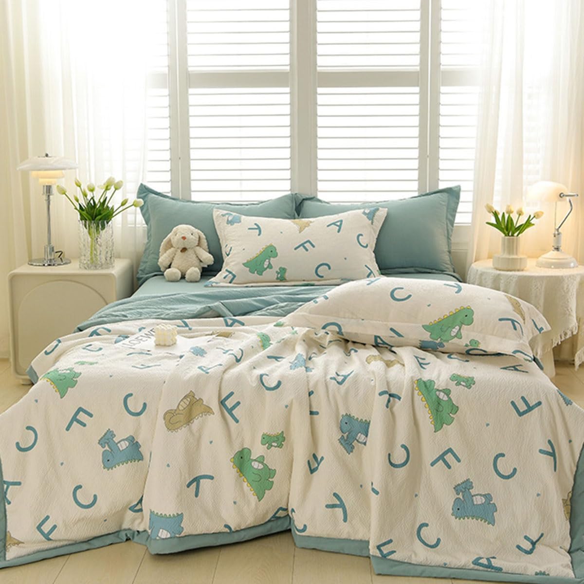 SYXMPFRHO Bedspread Florals Printing Quilted Bedspreads, Soft Comforter Bed Throw Microfiber Bed Spread, Reversible Quilted Throw, for All Season Bedroom Decorative(B,180x200cm)